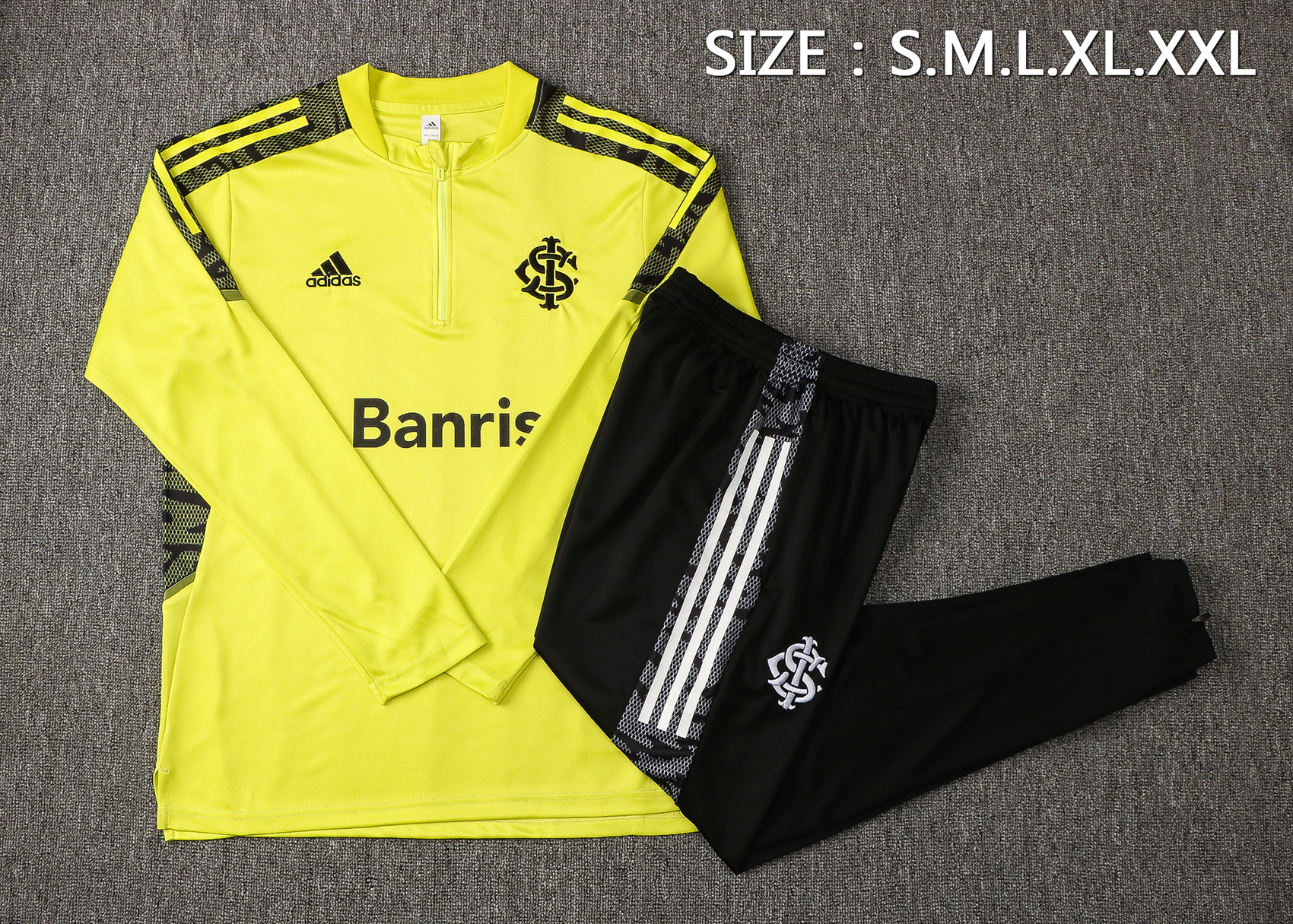 21-22 Flamengo Yellow with Zipper Sweater Tracksuit Thai Quality - leoleo123123