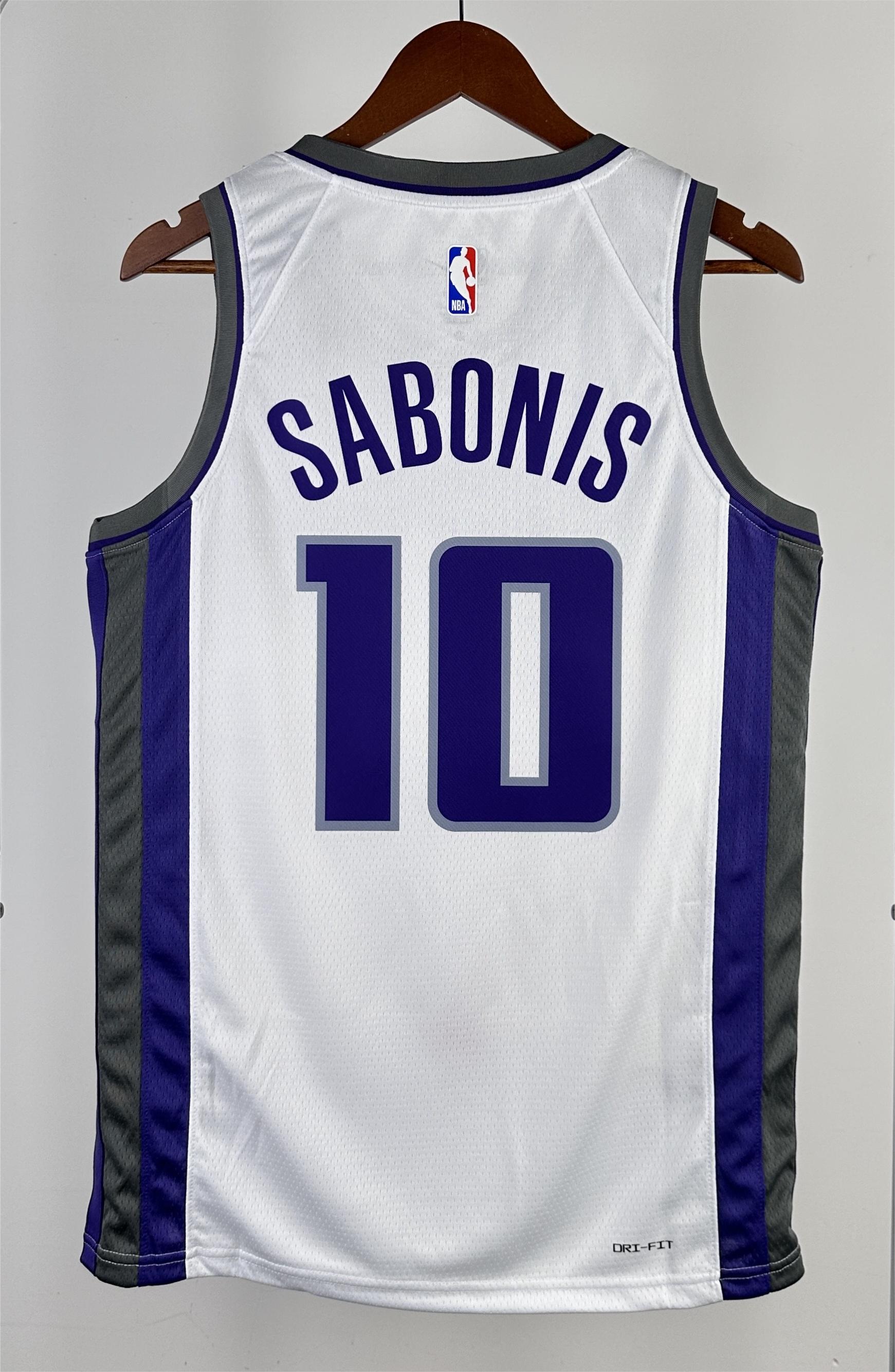 NBA Men 2023 Sacramento Kings White #10 SABONIS Jersey High Quality Name and Number Print - leoleo123123