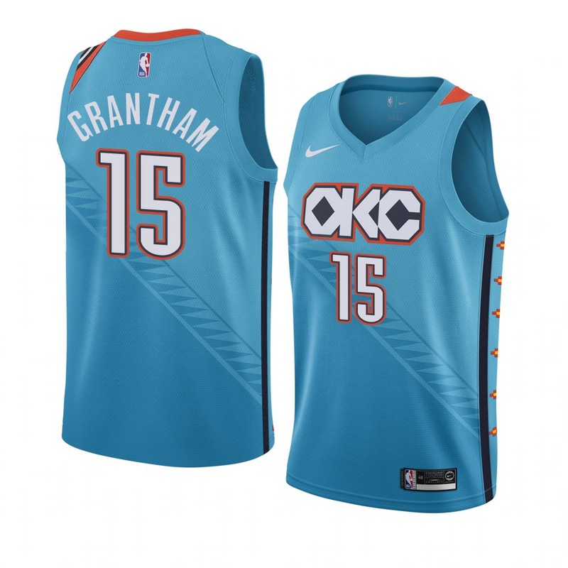 NBA Men Oklahoma City Thunder Light Blue #15 GRANTHAM Jersey High Quality Name and Number Print - leoleo123123