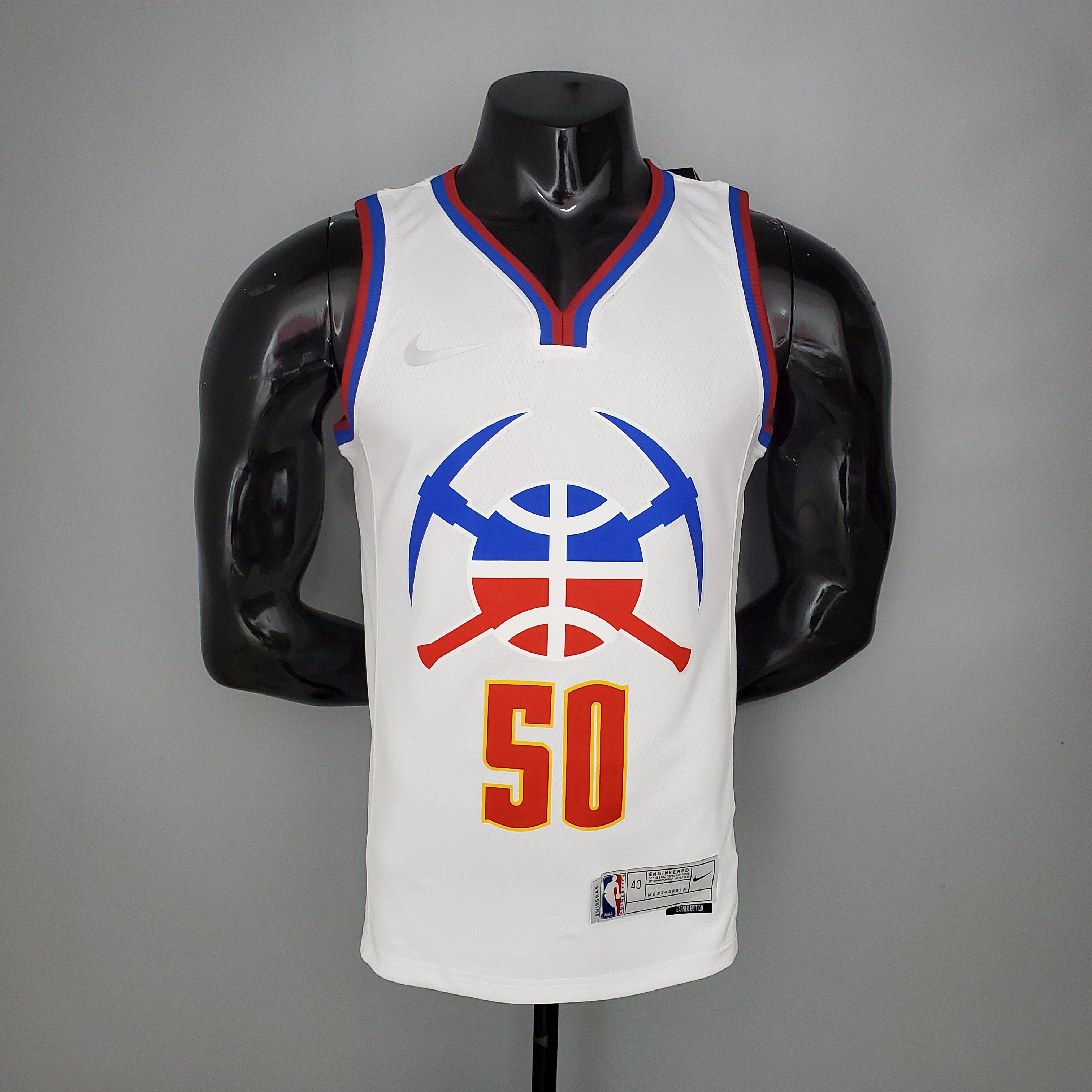NBA Men Season 2021 Denver Nuggets White Award Version #50 GORDON Jersey High Quality Name and Number Print - leoleo123123