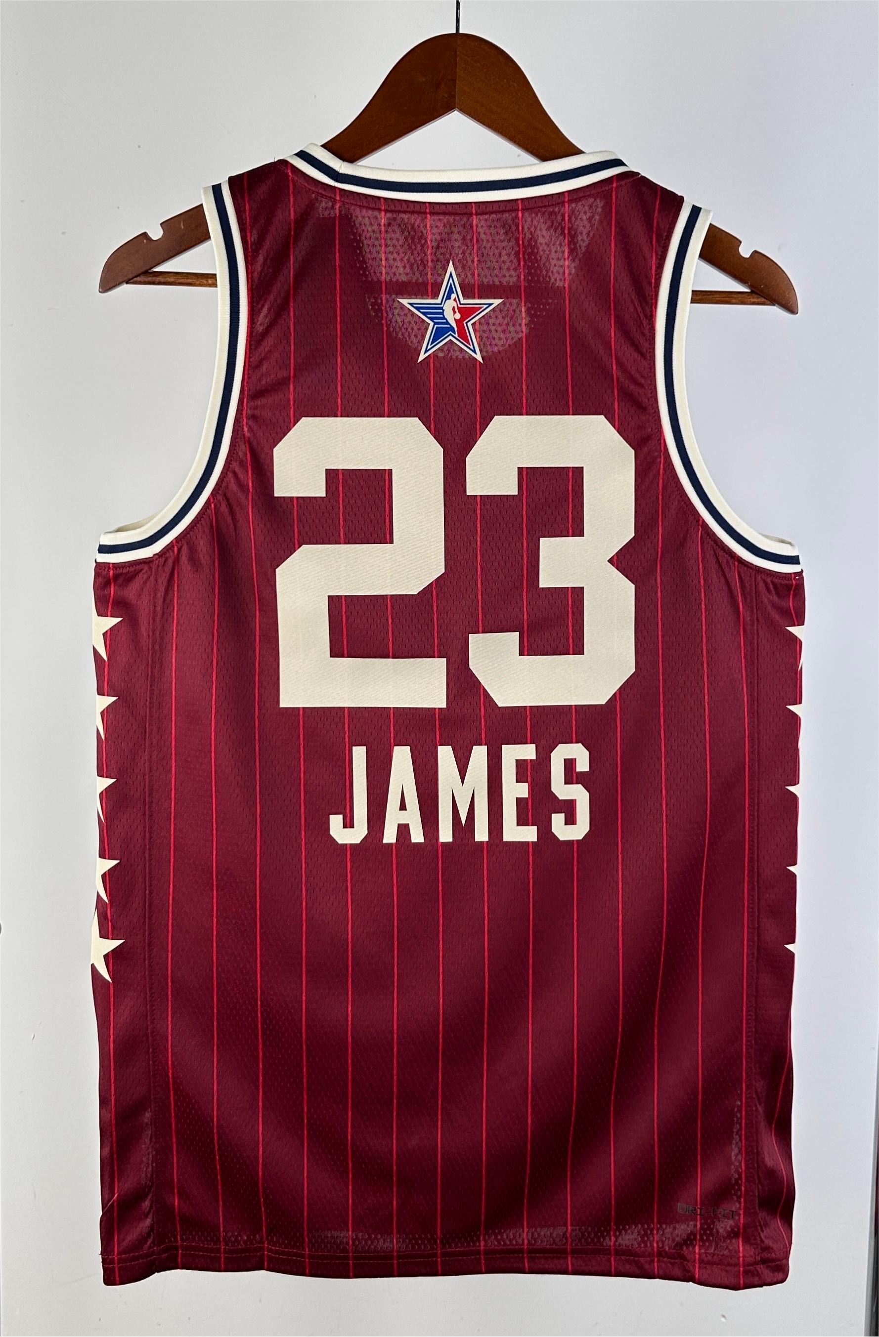 NBA Men 2024 Los Angeles Lakers All Star Red #23 JAMES Jersey High Quality Name and Number Print - leoleo123123