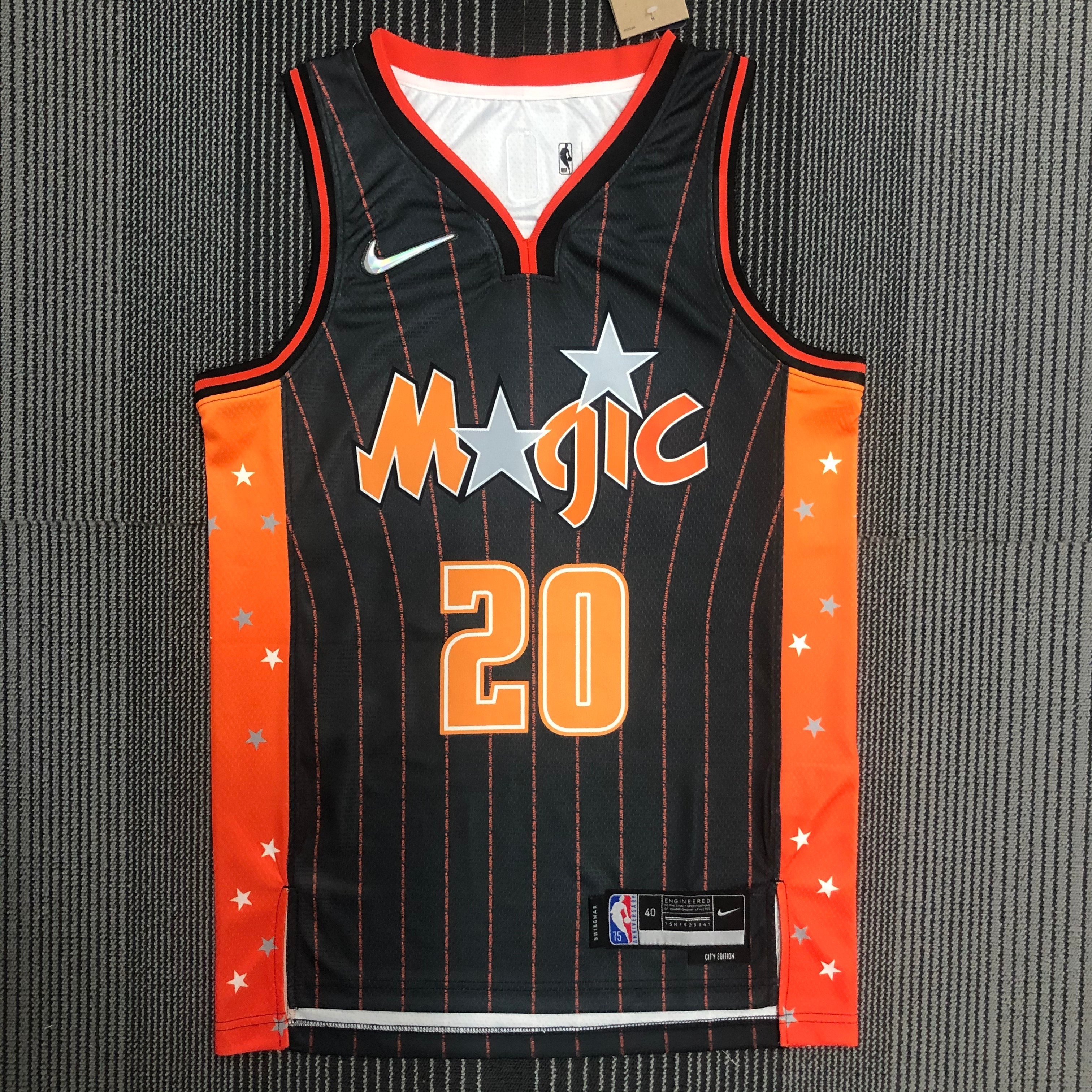 NBA Season 75th Anniversary 2022 Orlando Magic #20 FULTZ Brown Jersey High Quality Name and Number Print - leoleo123123