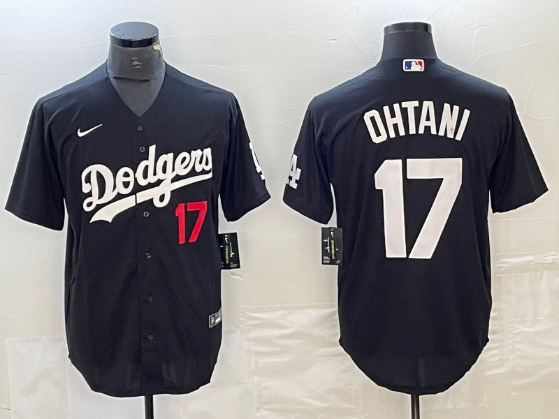 Los Angeles Dodgers OHTANI #17 Black Baseball Jersey - leoleo123123
