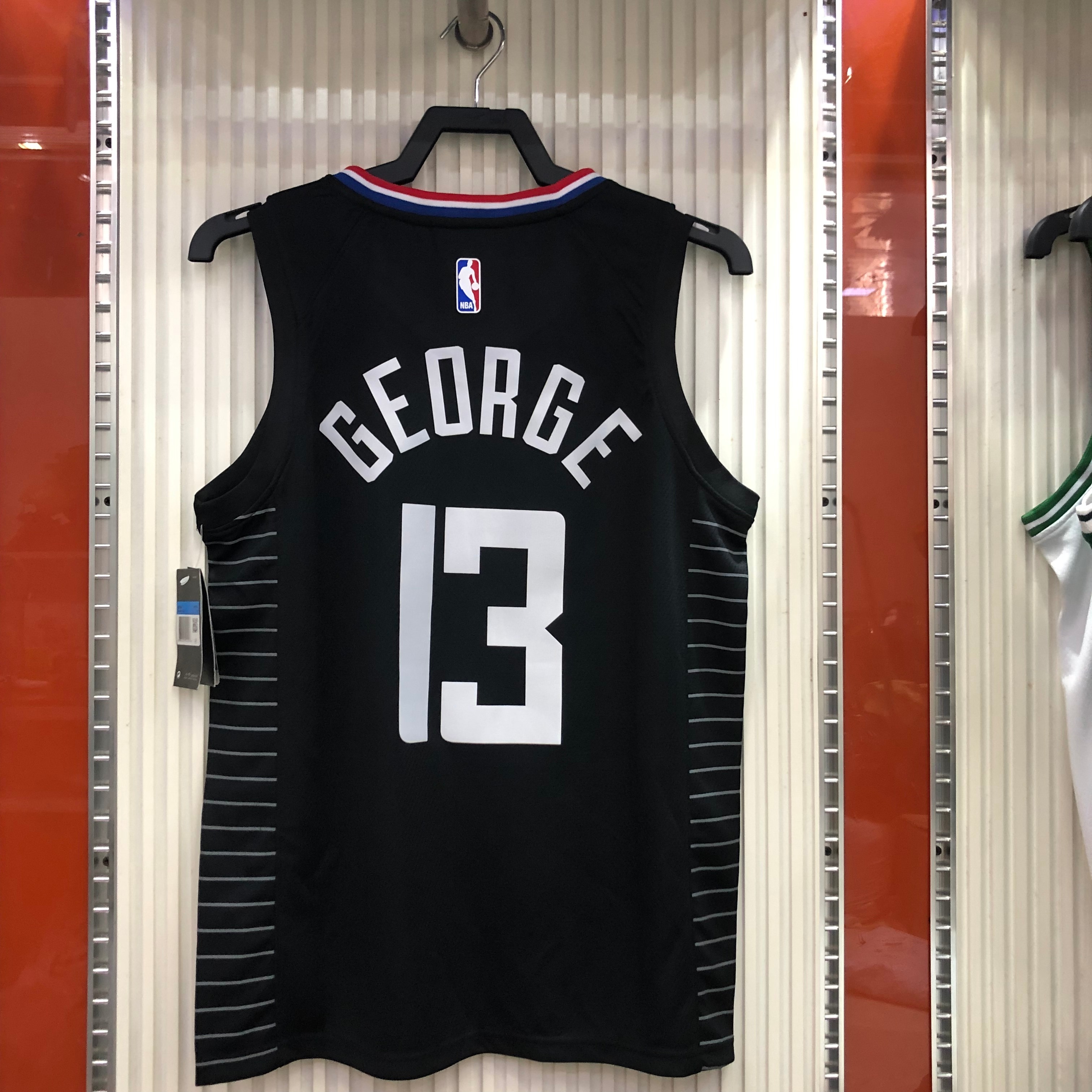 NBA Men Season 2021 Los Angeles Clippers Black City #13 GEORGE Jersey with Jordan Logo High Quality Name and Number Print - leoleo123123