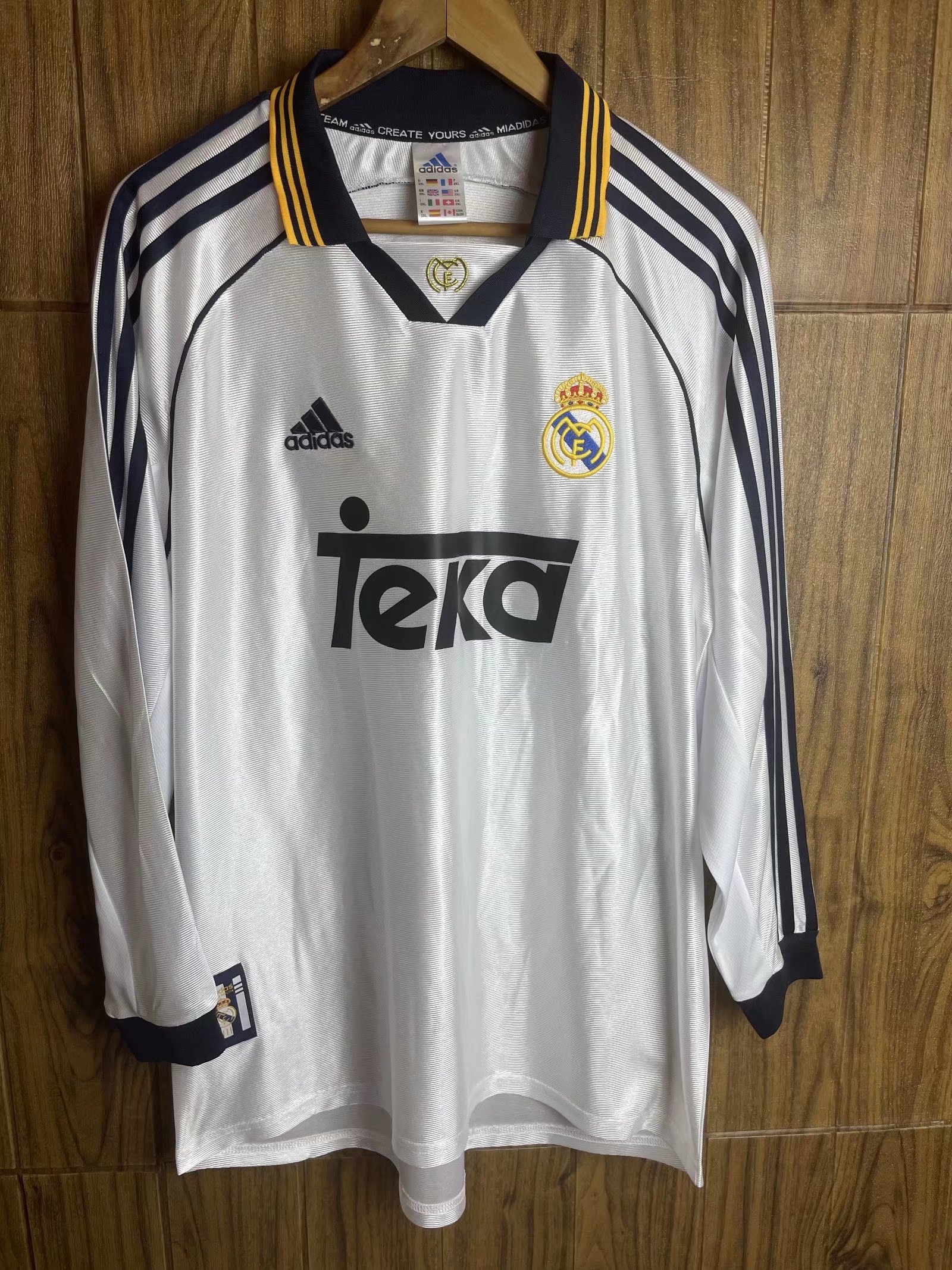 99/00 Real Madrid Home Retro Jersey Long Sleeve - leoleo123123