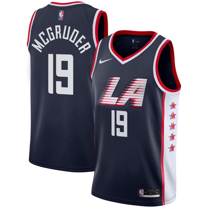 NBA Men Los Angeles Clippers Dark Blue City #19 McGRUDER Jersey High Quality Name and Number Print - leoleo123123