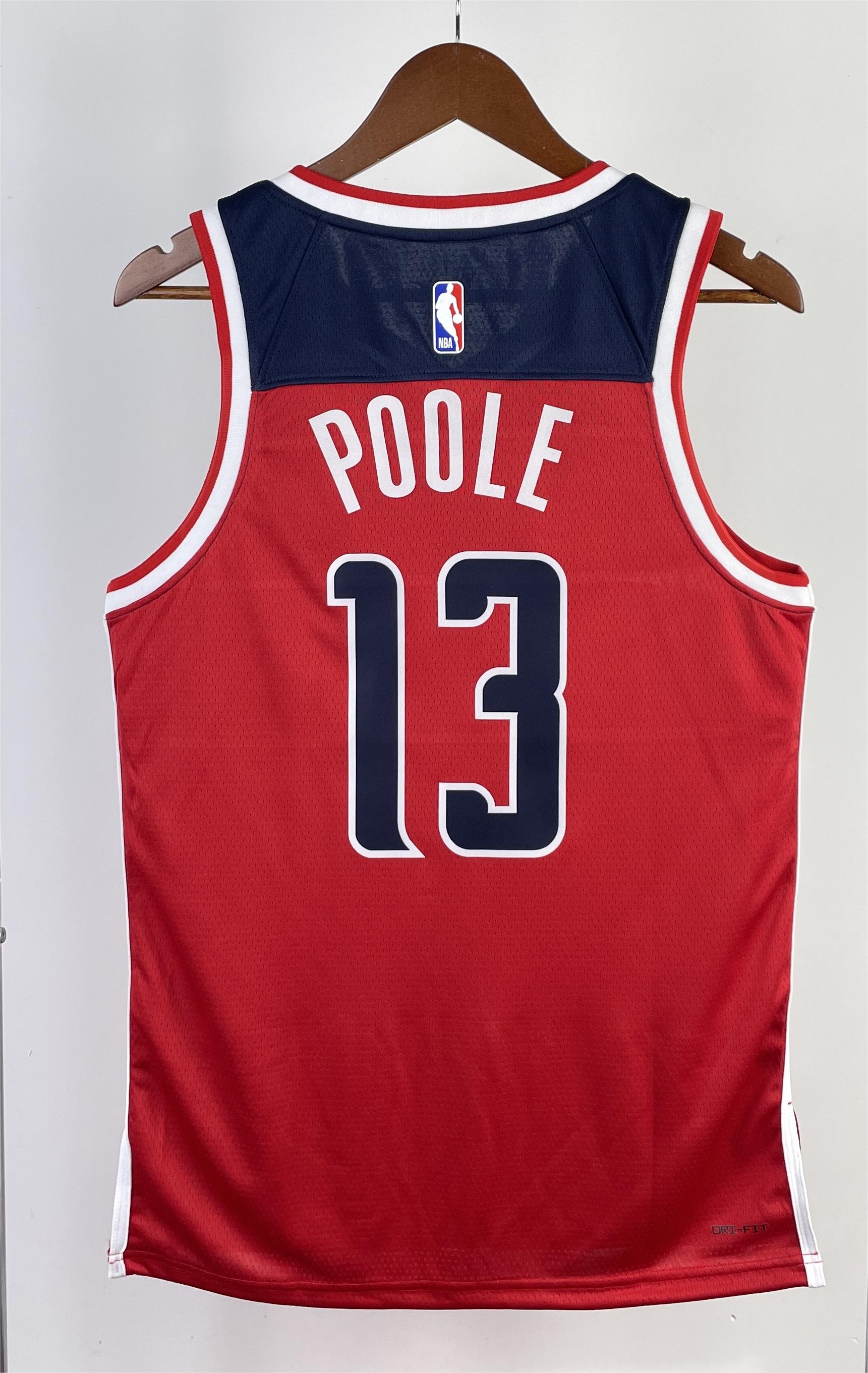 NBA Men 2023 Washington Wizards Red #13 POOLE Jersey High Quality Name and Number Print - leoleo123123