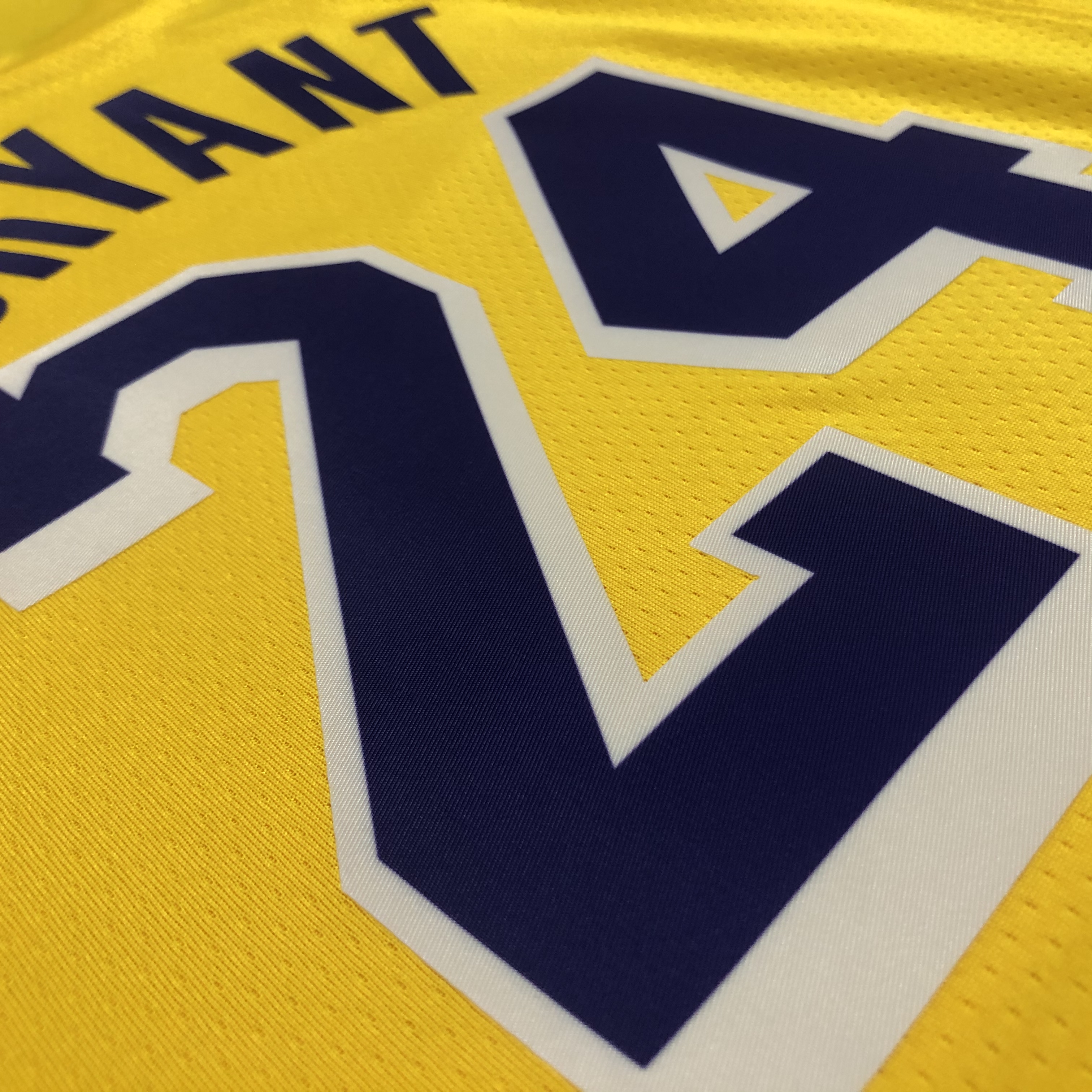 NBA 75th Anniversary Los Angeles Lakers Yellow Round Neck #24 BRYANT Jersey High Quality Name and Number Print - leoleo123123