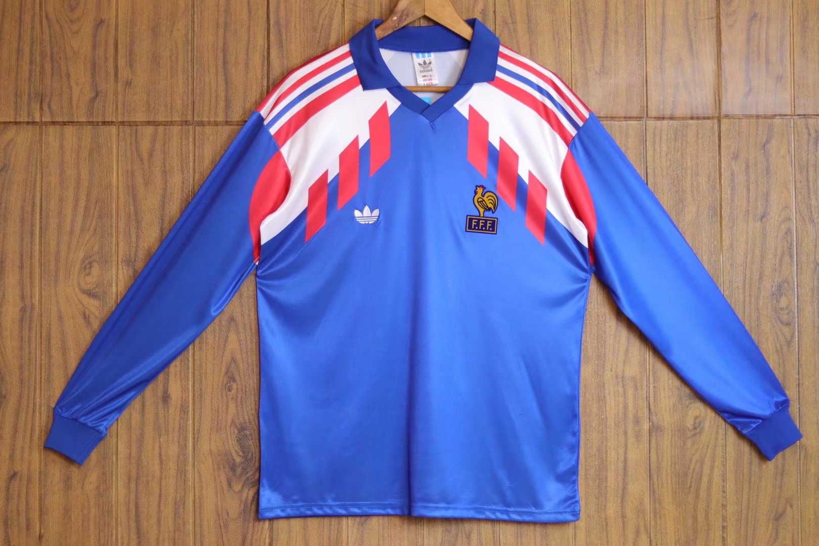 88/90 France Home Retro Jersey Long Sleeve - leoleo123123