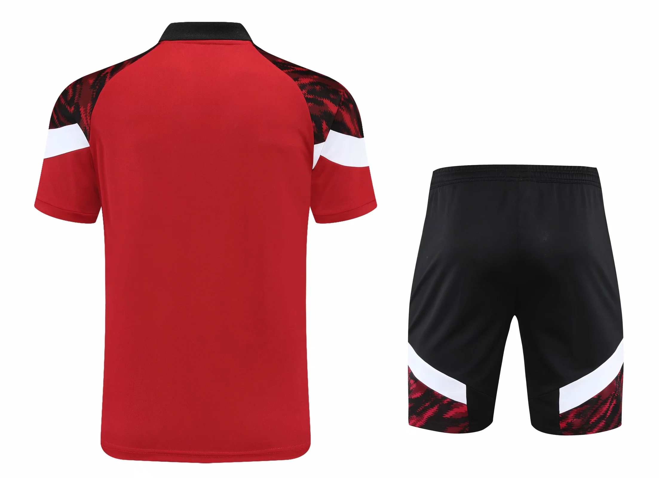 21-22 AC Milan Red Polo Training Set--Short Sleeve and Short Pant Training Tracksuit - leoleo123123