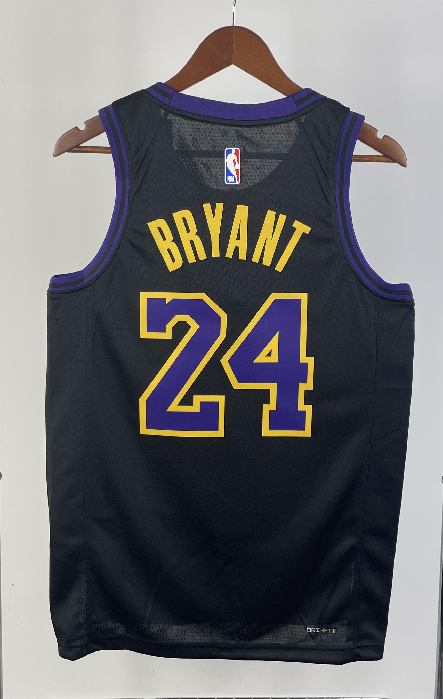 NBA Men 2024 Los Angeles Lakers Black City Version #24 BRYANT Jersey High Quality Name and Number Print - leoleo123123