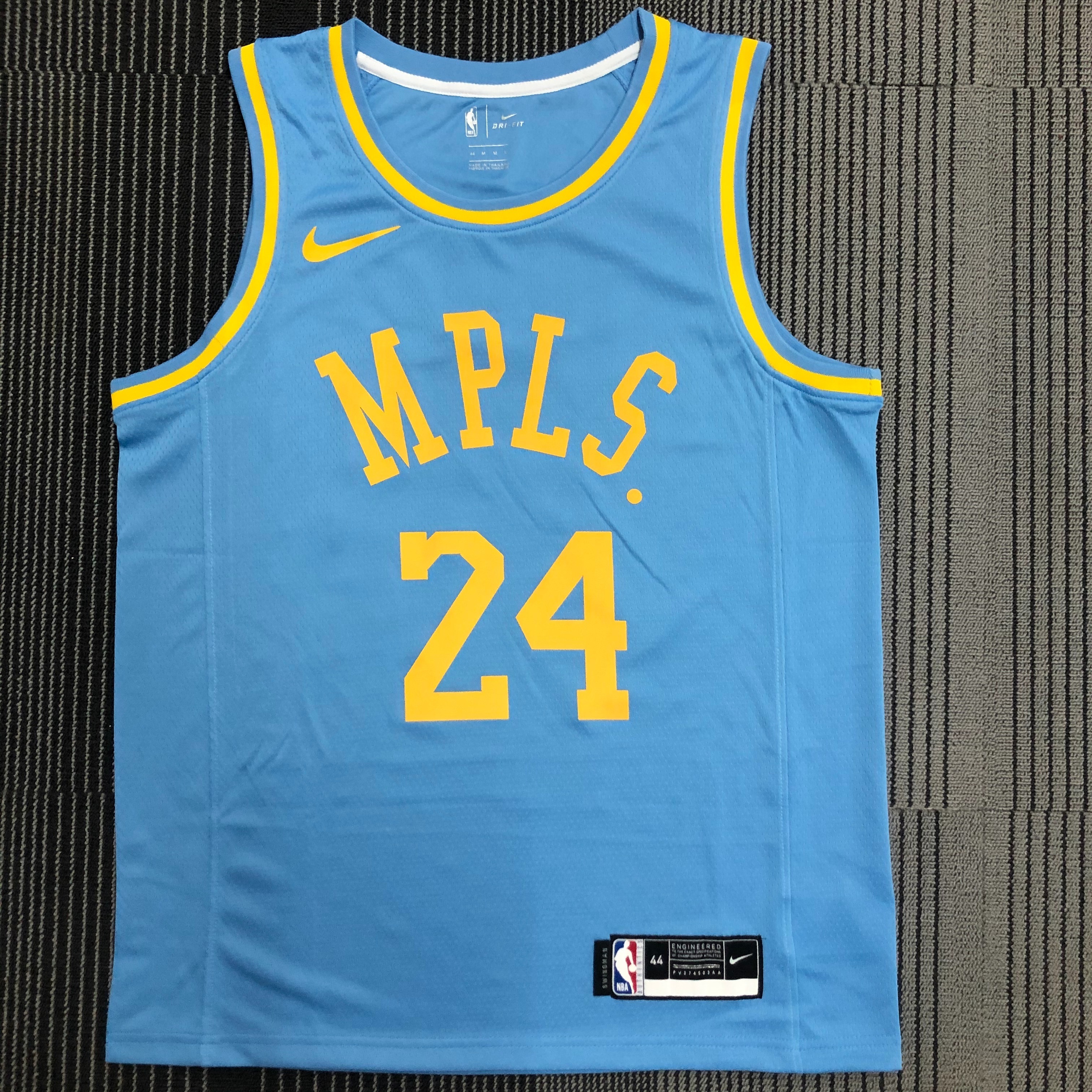 NBA Season 2021 Los Angeles Lakers Minneapolis Blue #24 BRYANT Round Neck Jersey High Quality Name and Number Print - leoleo123123