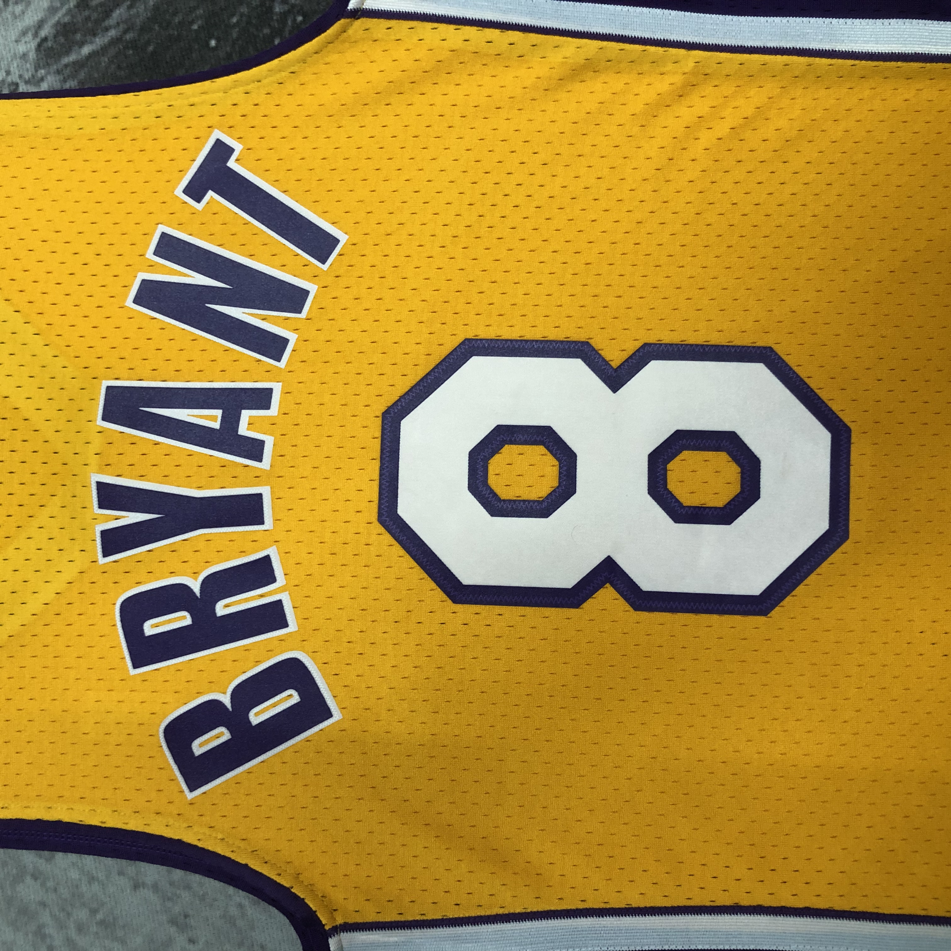 NBA Men Season 99-00 Los Angeles Lakers Yellow #8 BRYANT Jersey High Quality Name and Number Print - leoleo123123
