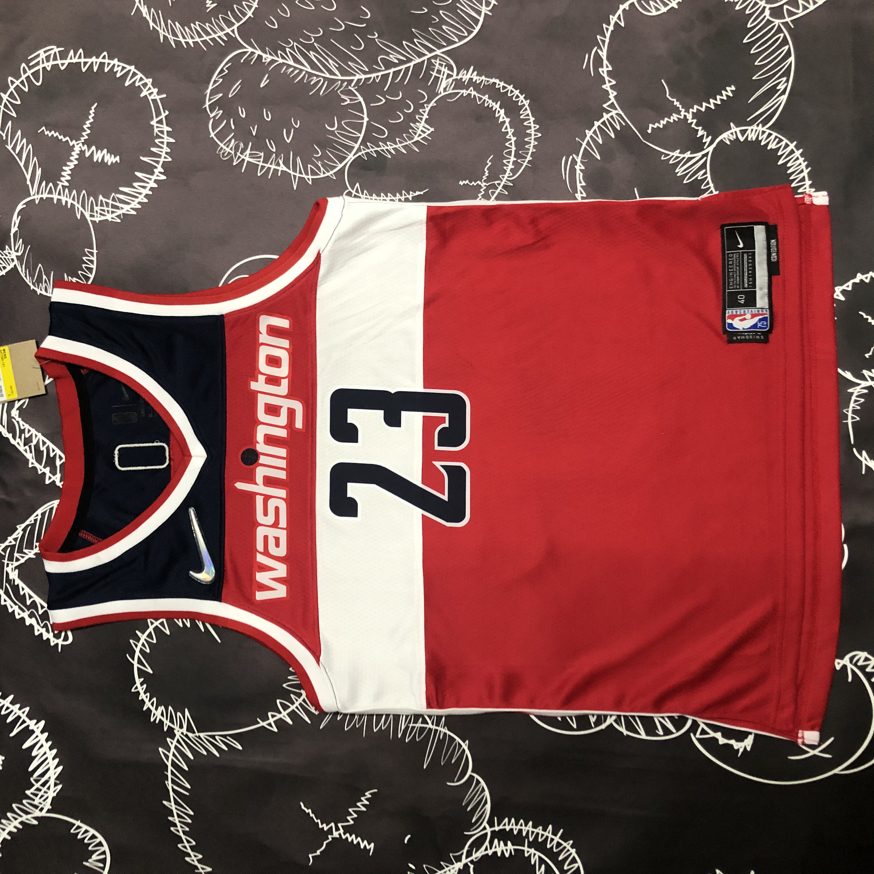 NBA Men 75th Anniversary Washington Wizards Red #23 JORDAN Jersey High Quality Name and Number Print - leoleo123123