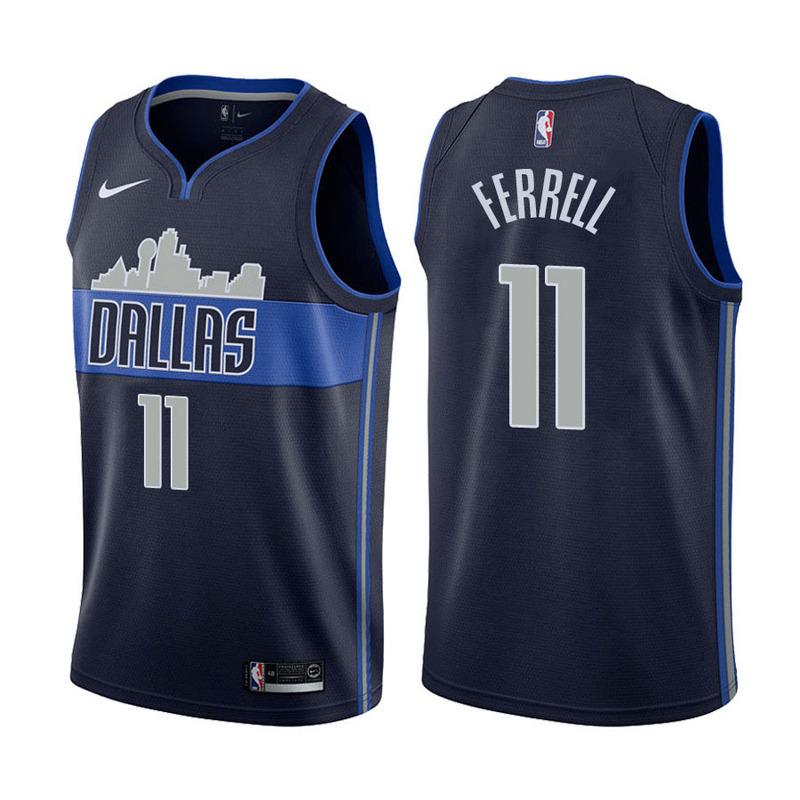 NBA Men Dallas Mavericks Dark Blue with Snow Mountain #11 FERRELL Jersey High Quality Name and Number Print - leoleo123123