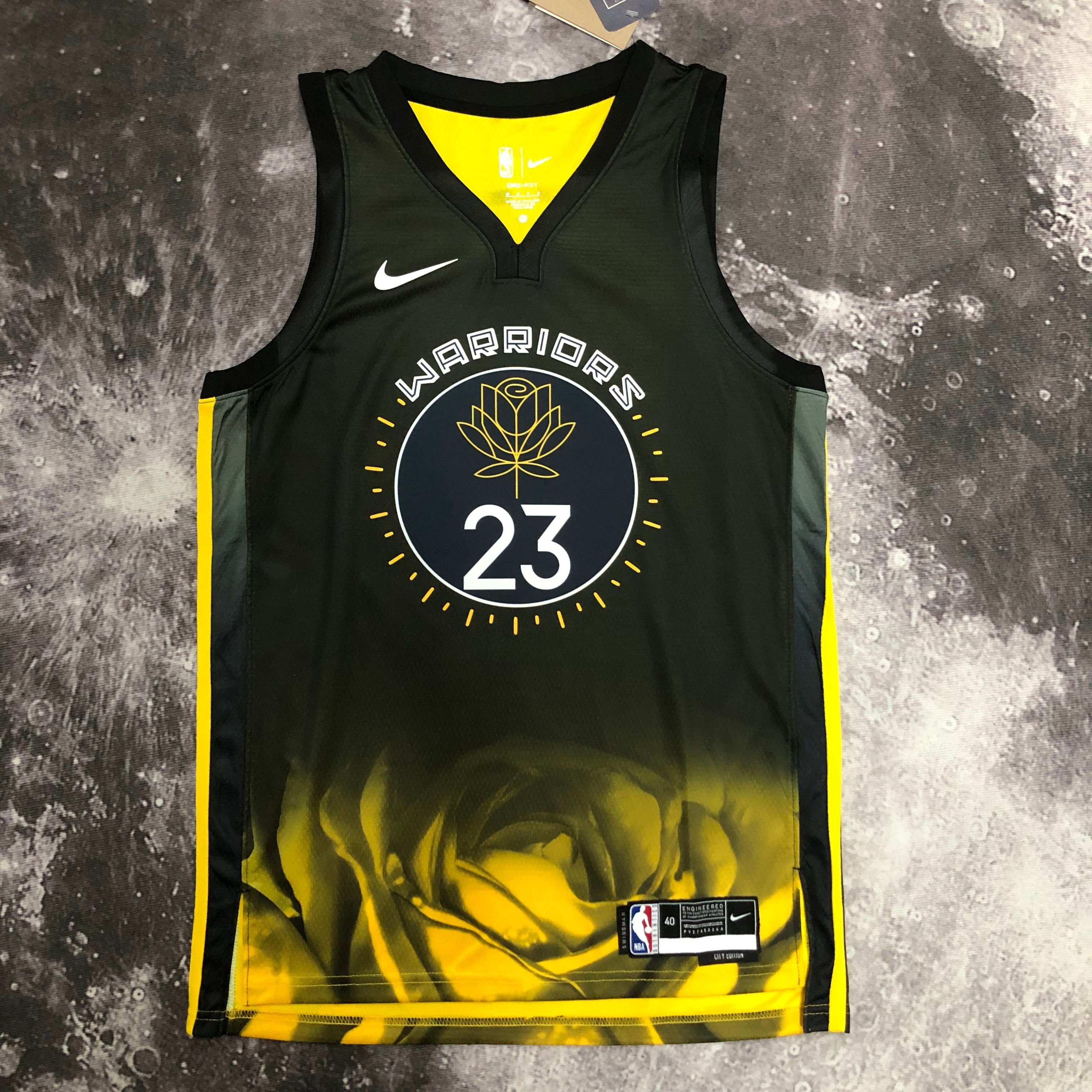 NBA Men Season 2023 Golden State Warriors Black #23 GREEN Jersey High Quality Name and Number Print - leoleo123123