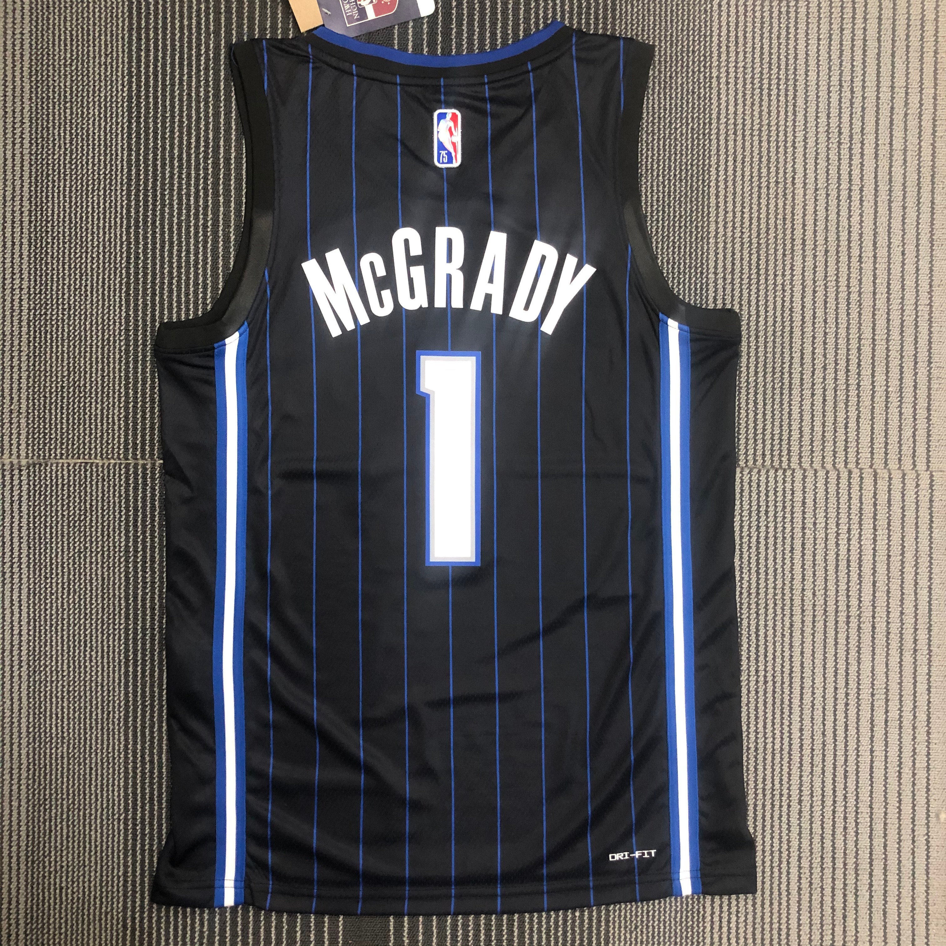 NBA Season 75th Anniversary Orlando Magic #1 McGRADY Black Jersey High Quality Name and Number Print - leoleo123123