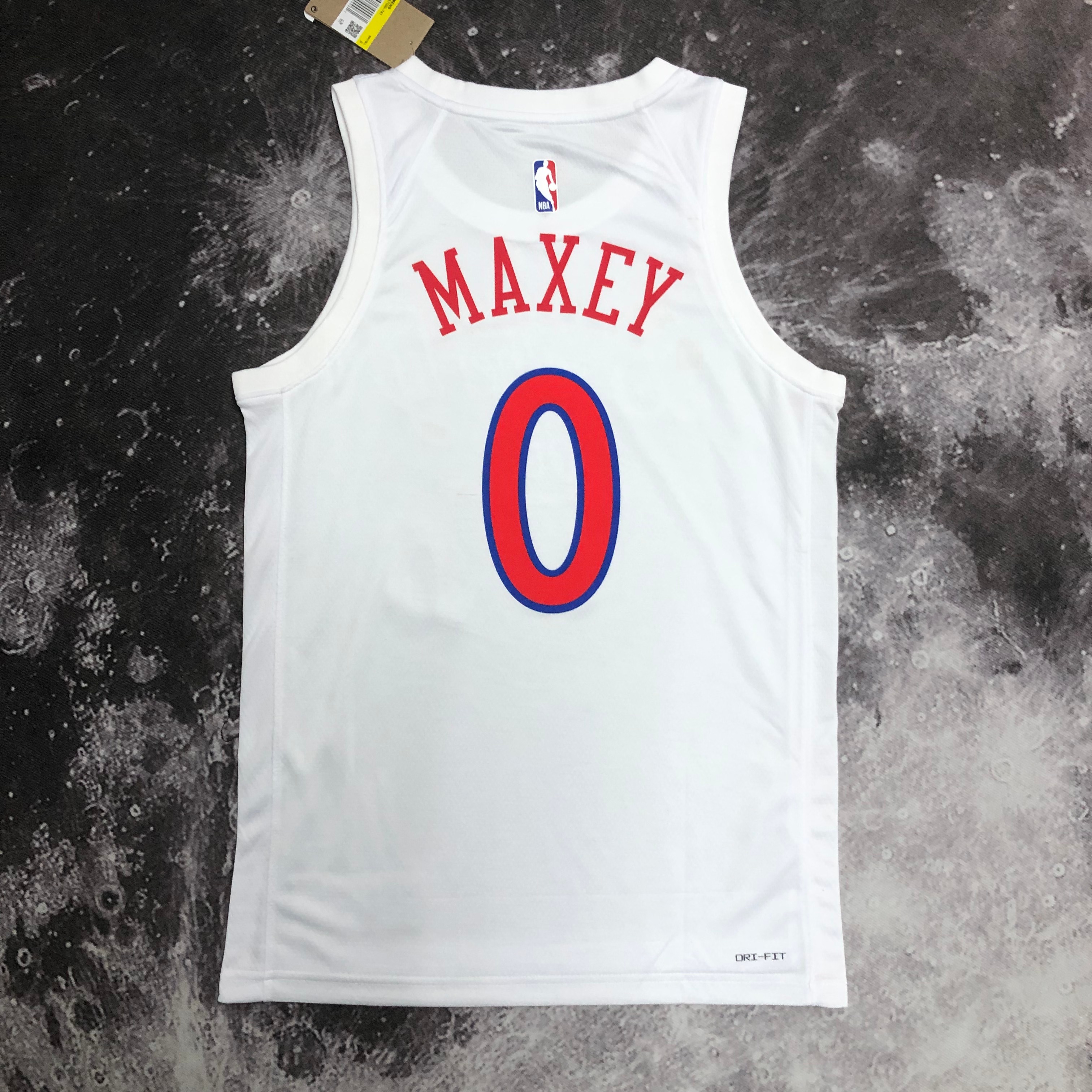 NBA Men Season 2023 Philadelphia 76ers White #0 MAXEY Jersey High Quality Name and Number Print - leoleo123123