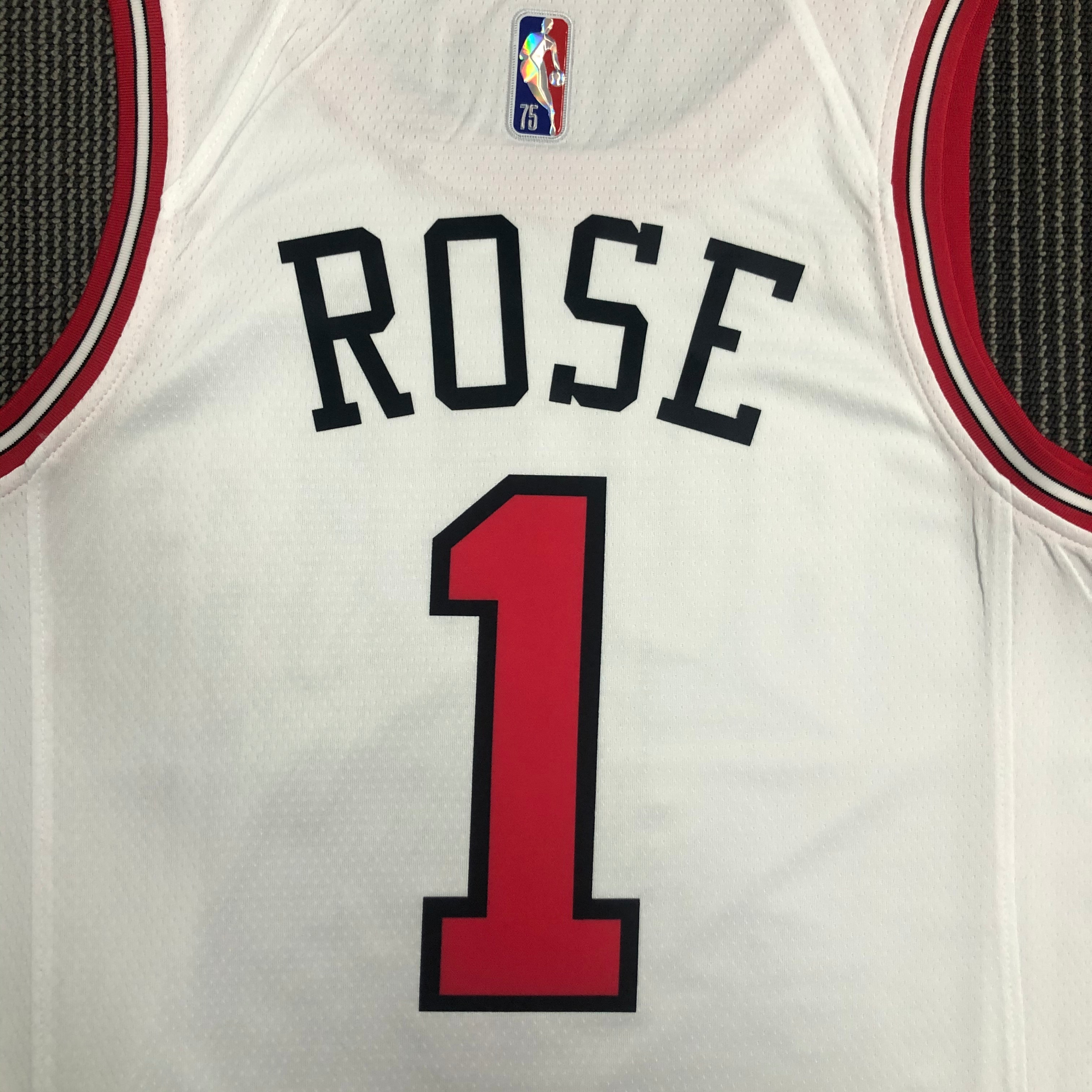 NBA Men 75th Anniversary Chicago Bulls White #1 ROSE Jersey High Quality Name and Number Print - leoleo123123