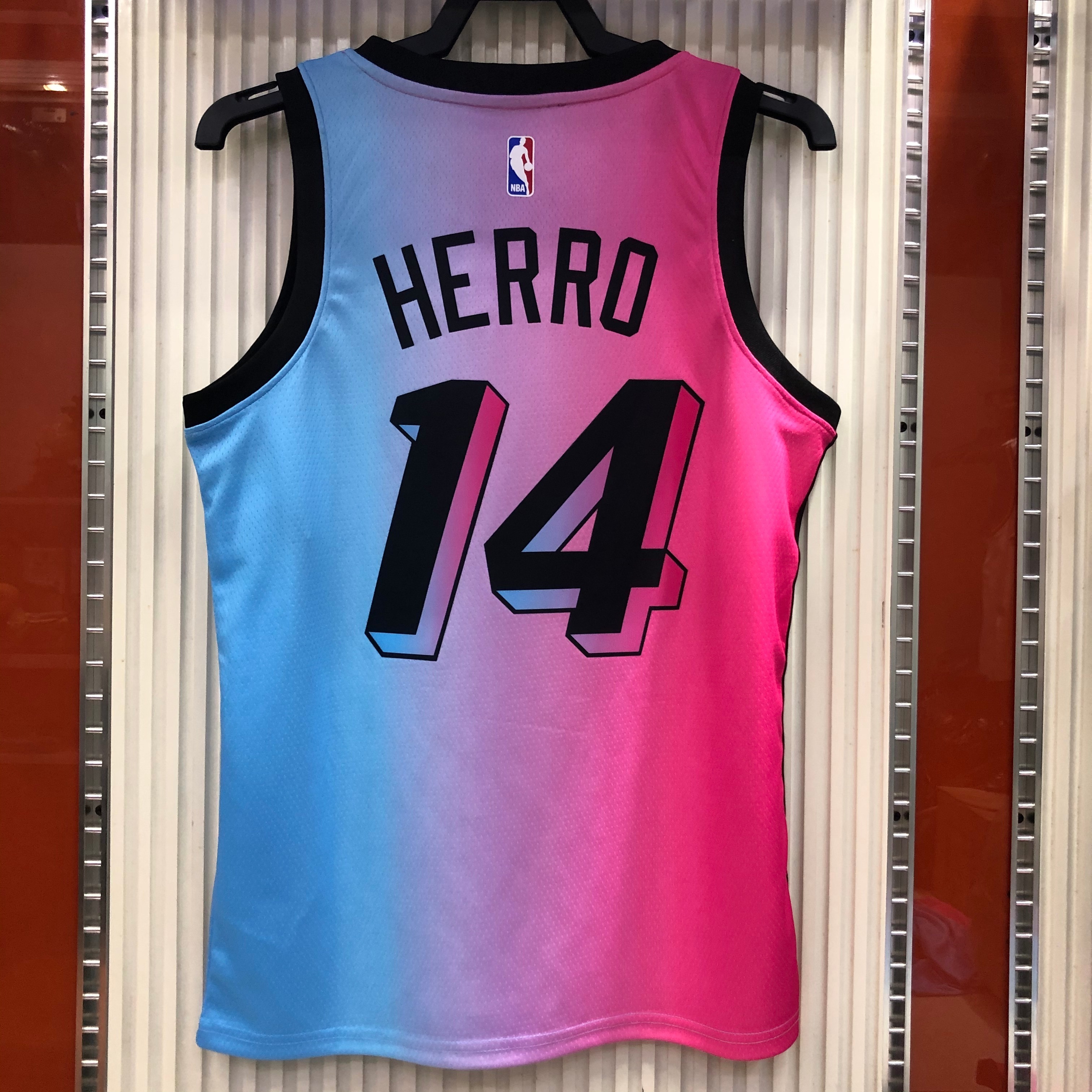 NBA Men Season 2021 Miami Heat City Gradient color #14 HERRO Jersey High Quality Name and Number Print - leoleo123123