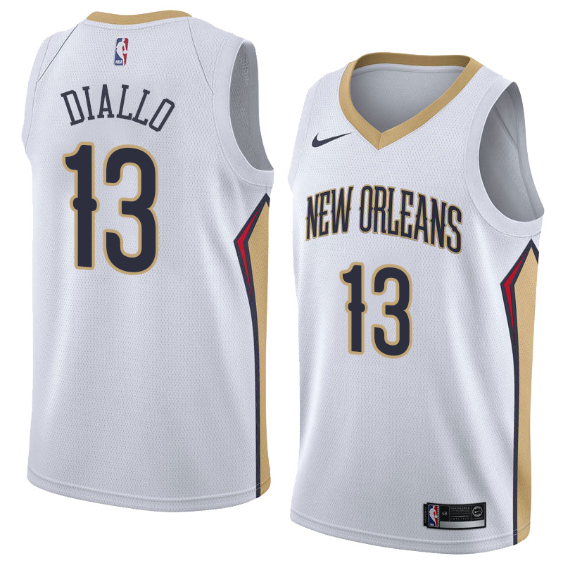 NBA Men New Orleans Pelicans White #13 DIALLO Jersey High Quality Name and Number Print - leoleo123123