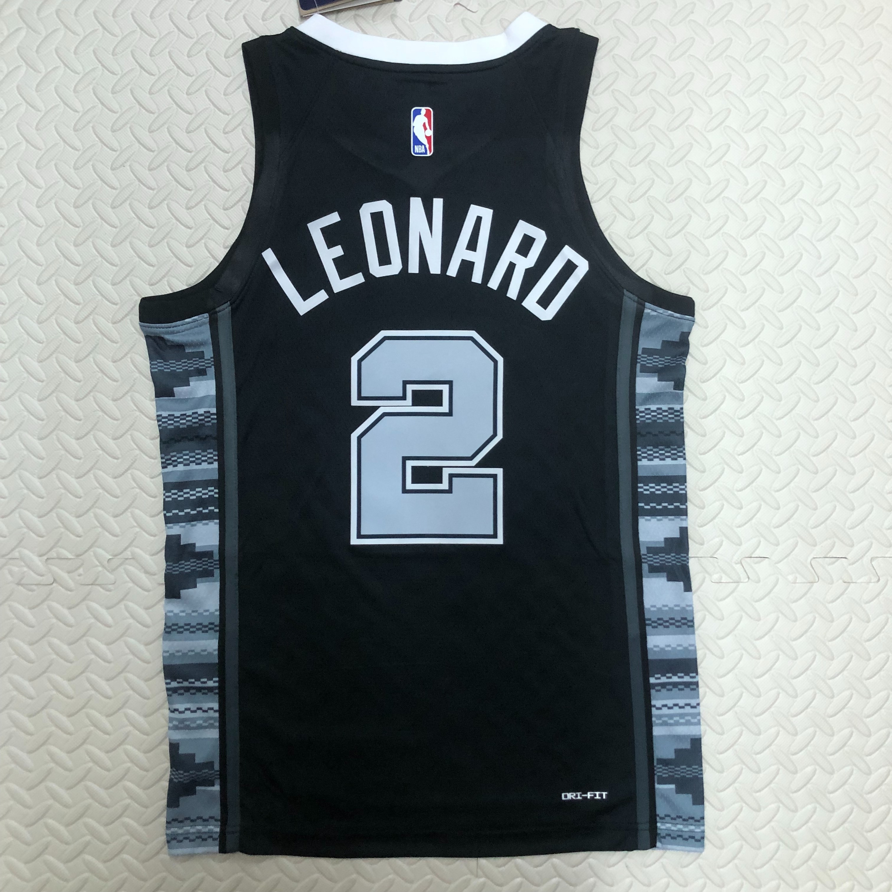NBA Men Season 2023 San Antonio Spurs Black with Jordan Logo #2 LEONARD Jersey High Quality Name and Number Print - leoleo123123
