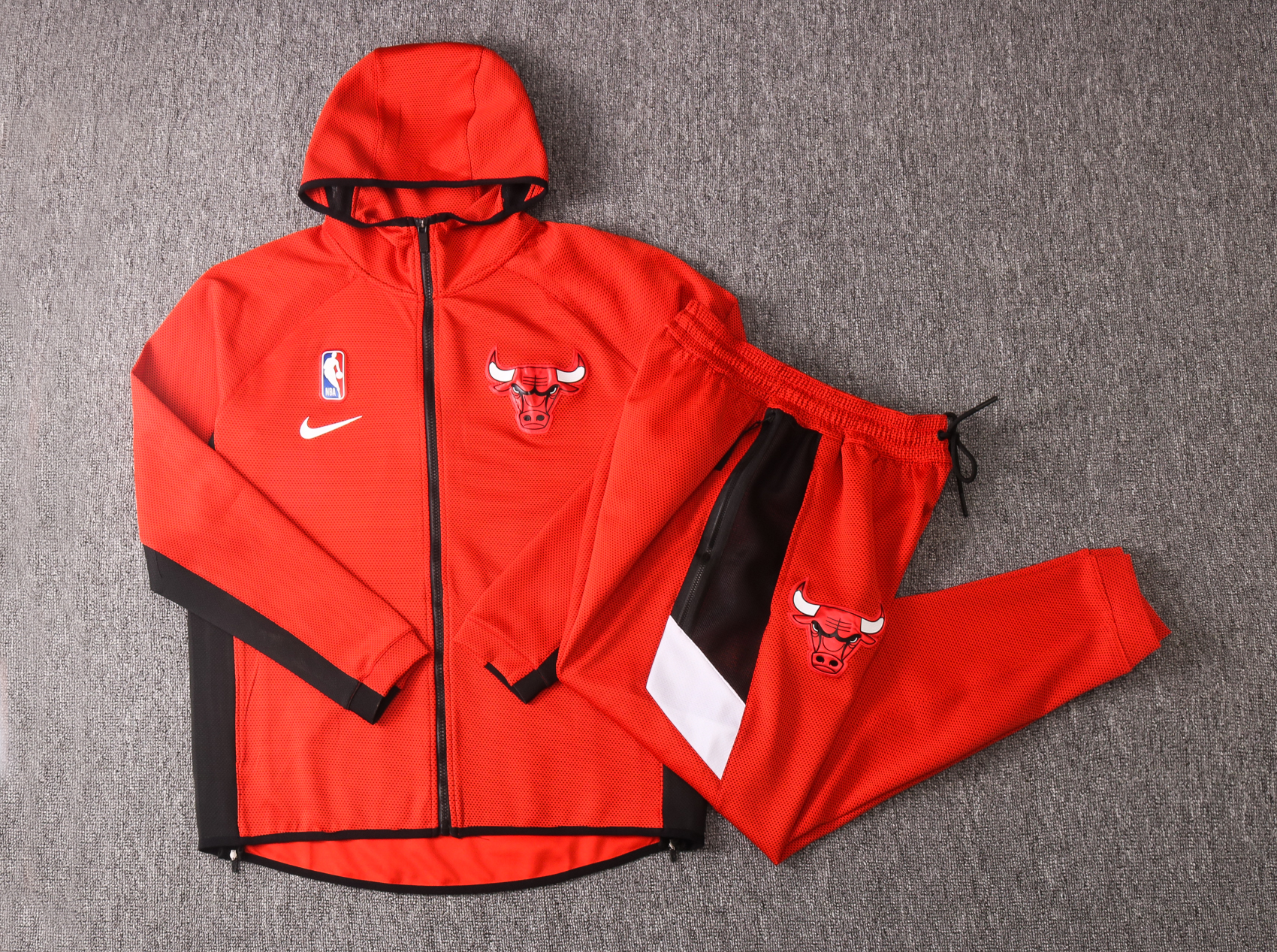 NBA Chicago Bulls Red with Cap Jacket Tracksuit High Quality - leoleo123123