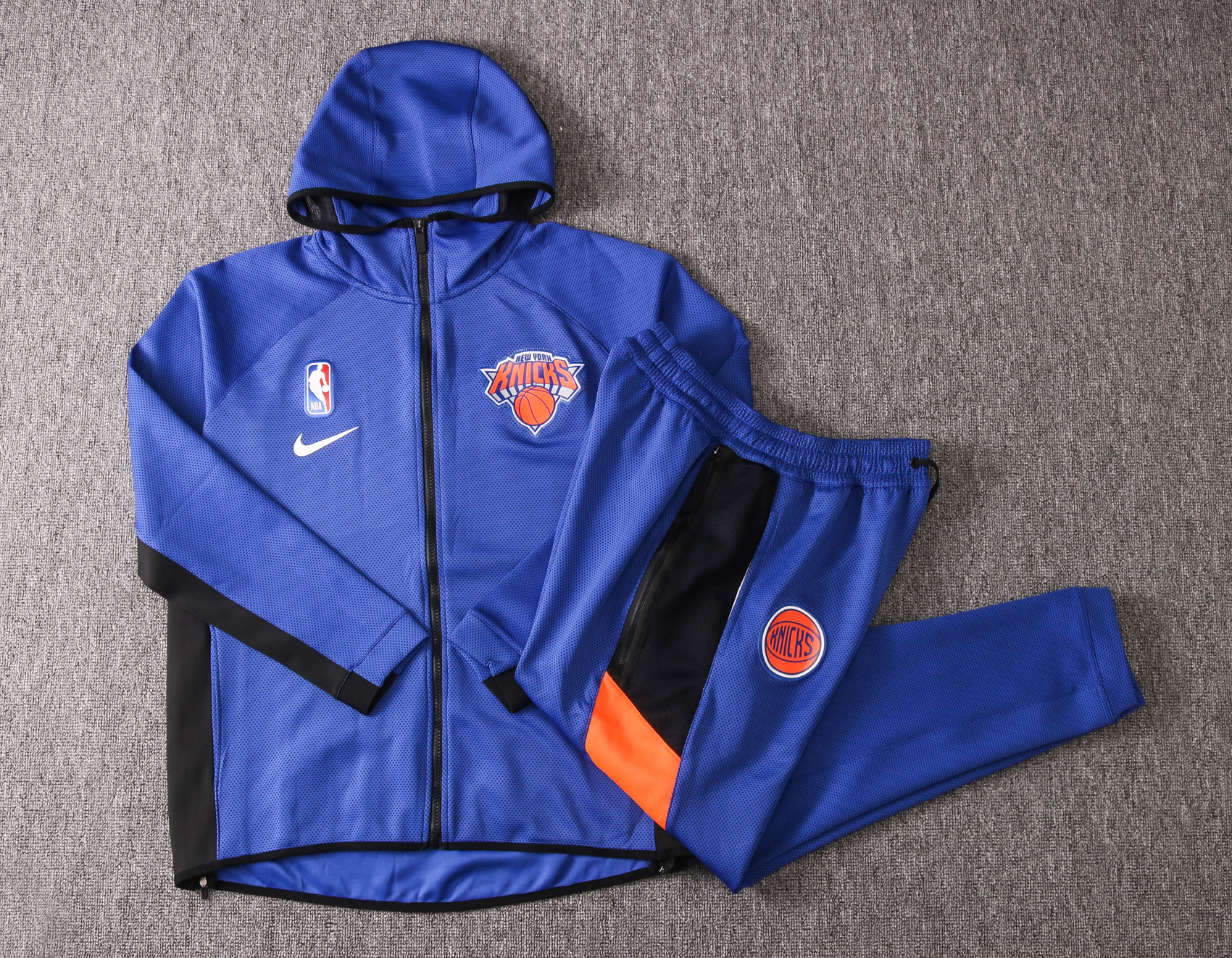 NBA New York Knicks Blue with Cap Jacket Tracksuit High Quality - leoleo123123