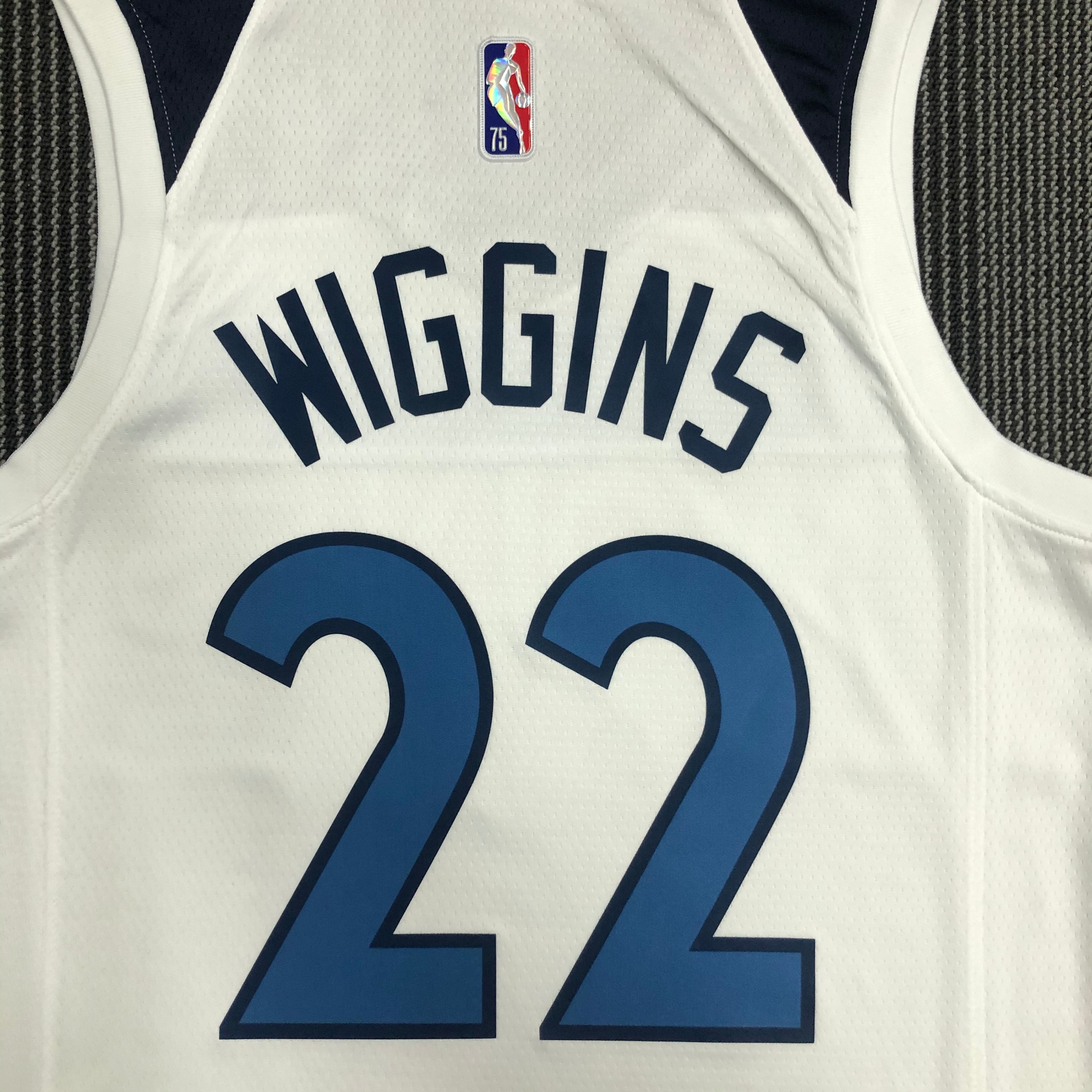 NBA Men 75th Anniversary Minnesota Timberwolves White #22 WIGGINS Jersey High Quality Name and Number Print - leoleo123123