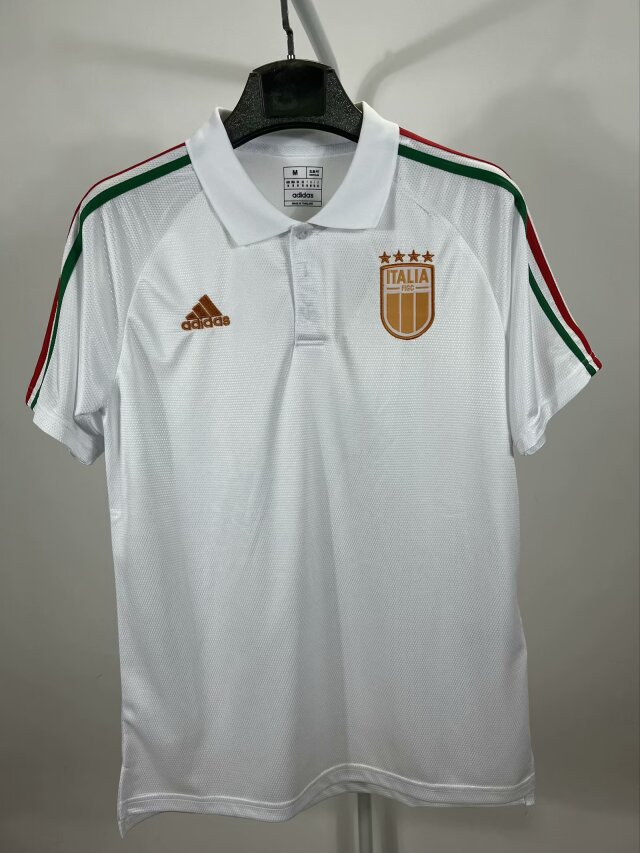 23/24 Italy White Polo Shirt Fans Version 1:1 Quality - leoleo123123