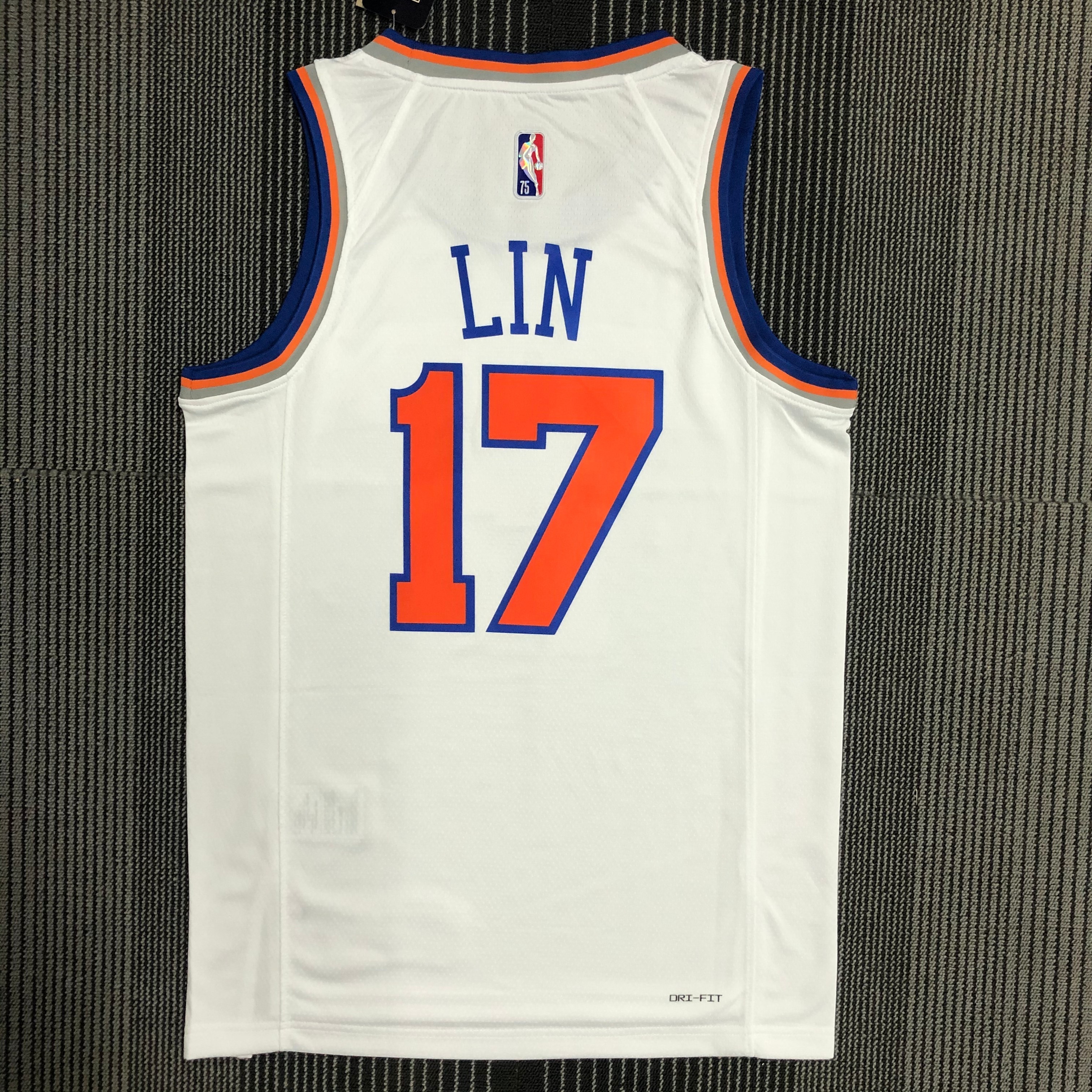 NBA Men 75th Anniversary New York Knicks White #17 LIN Jersey High Quality Name and Number Print - leoleo123123