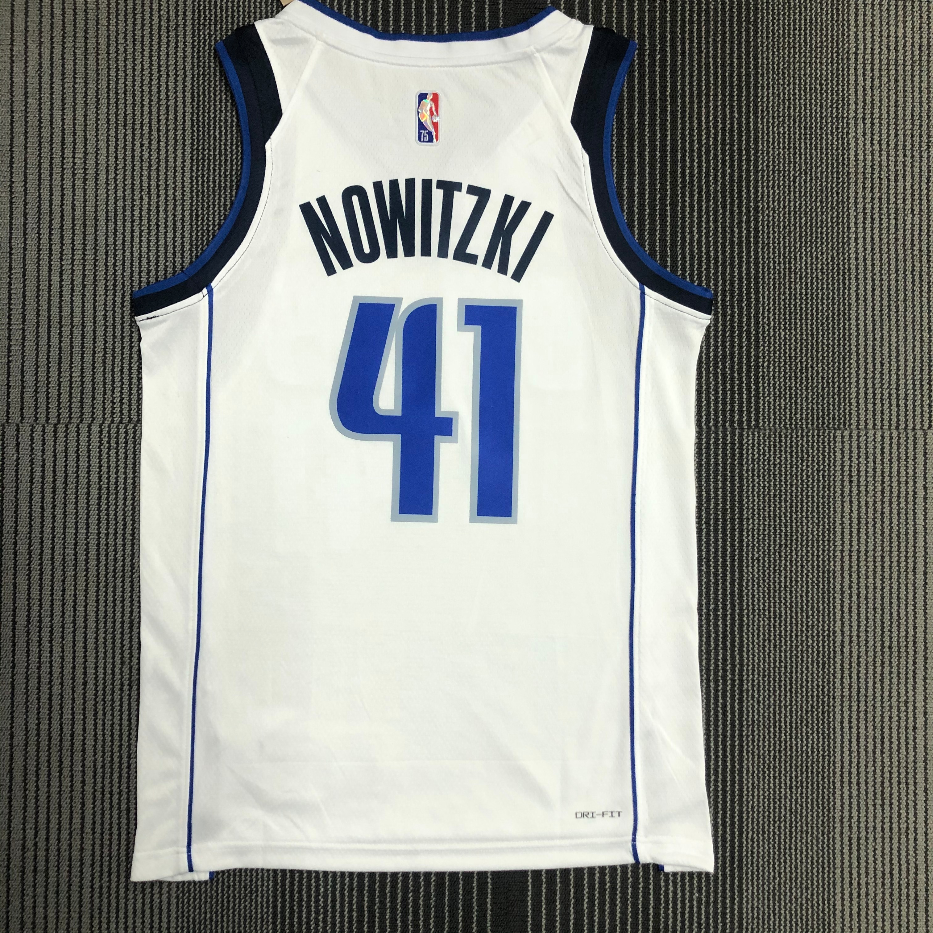 NBA Men 75th Anniversary Dallas Mavericks White #41 NOWITZKI Jersey High Quality Name and Number Print - leoleo123123