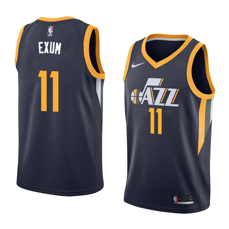 NBA Men Utah Jazz Dark Blue #11 EXUM Jersey High Quality Name and Number Print - leoleo123123