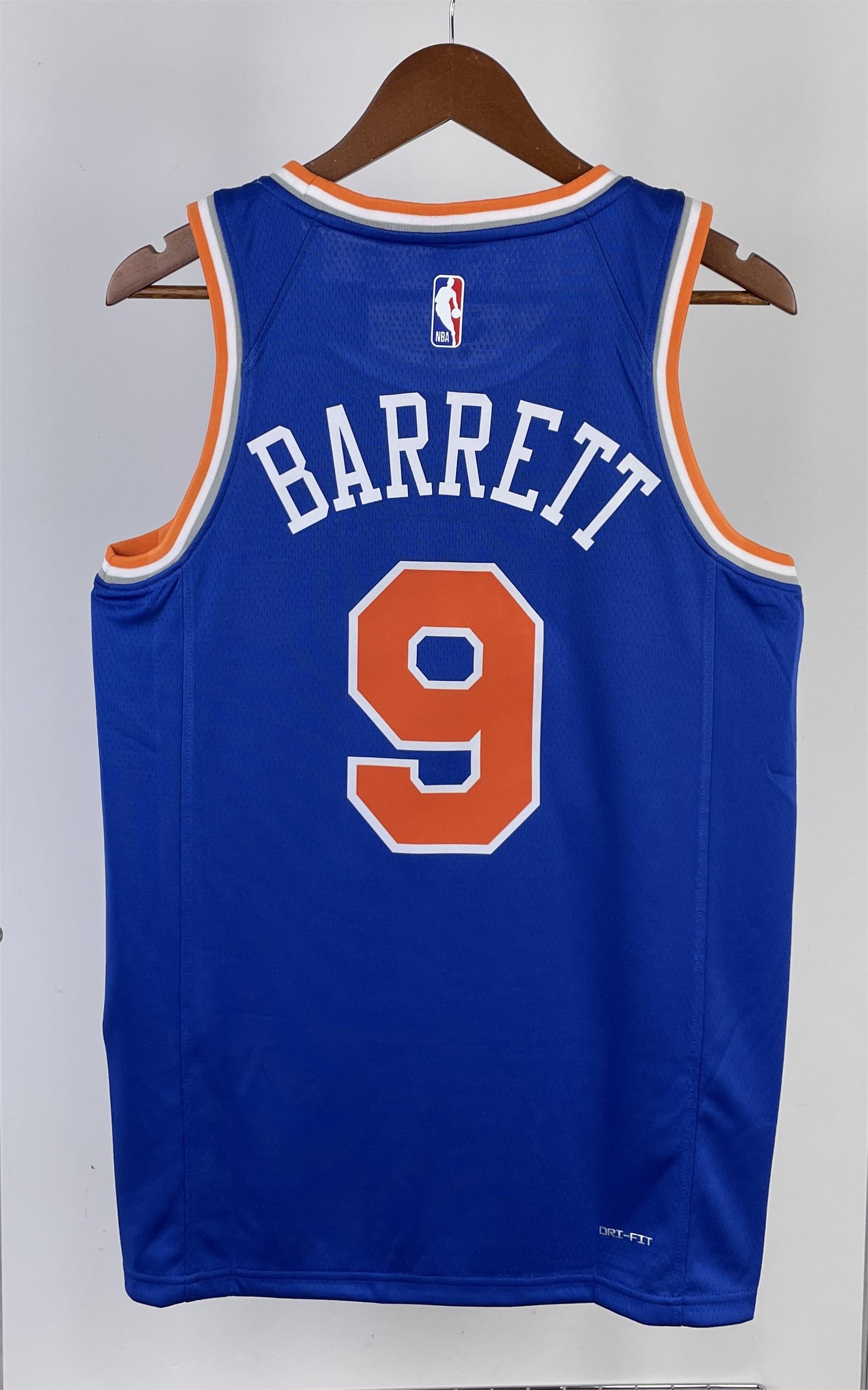 NBA Men 2023 New York Knicks Blue #9 BARRETT Jersey High Quality Name and Number Print - leoleo123123