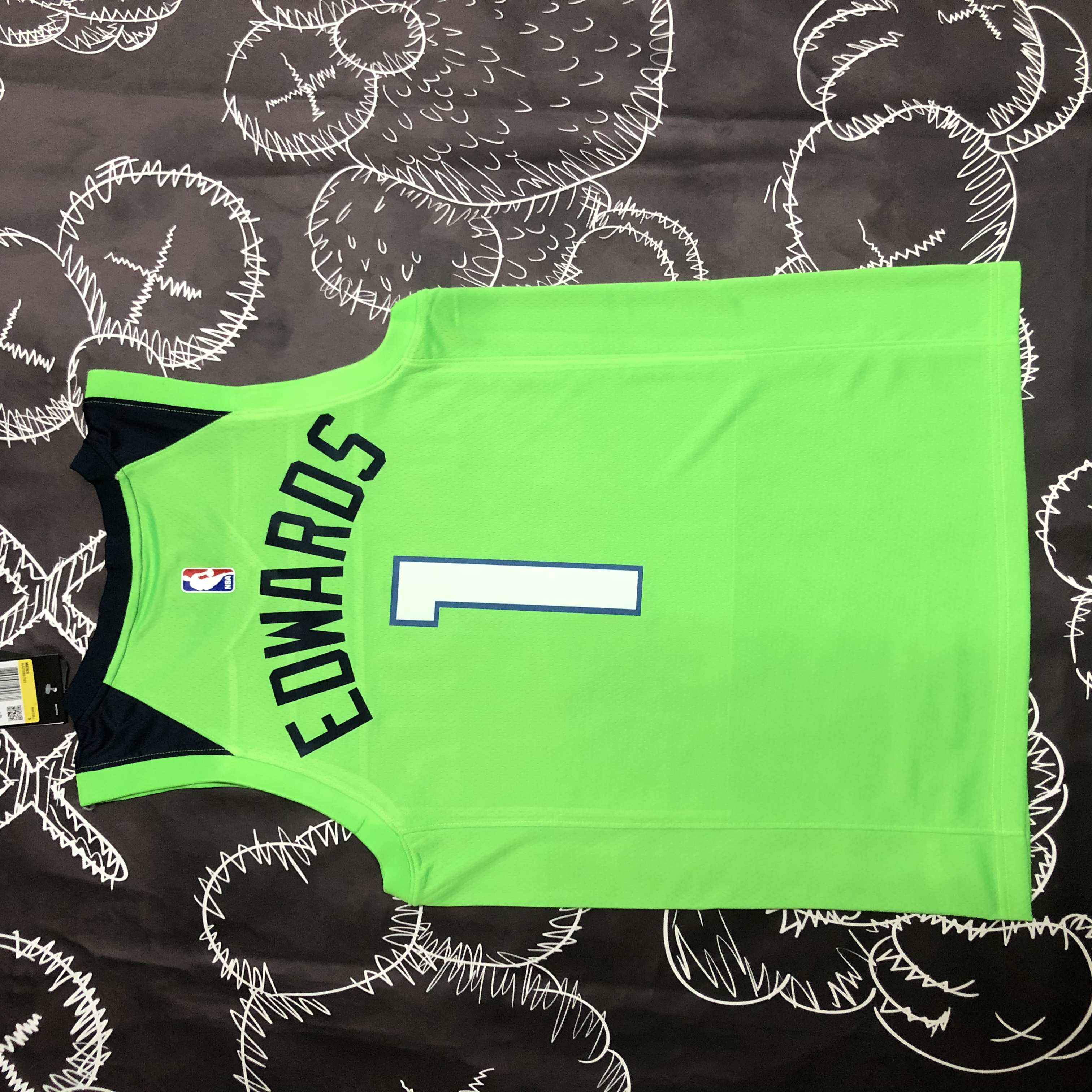 NBA Men Minnesota Timberwolves Green #1 EDWARDS Jersey High Quality Name and Number Print - leoleo123123