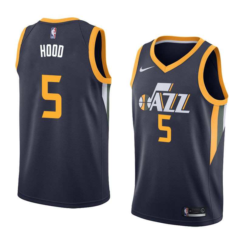 NBA Men Utah Jazz Dark Blue #5 HOOD Jersey High Quality Name and Number Print - leoleo123123