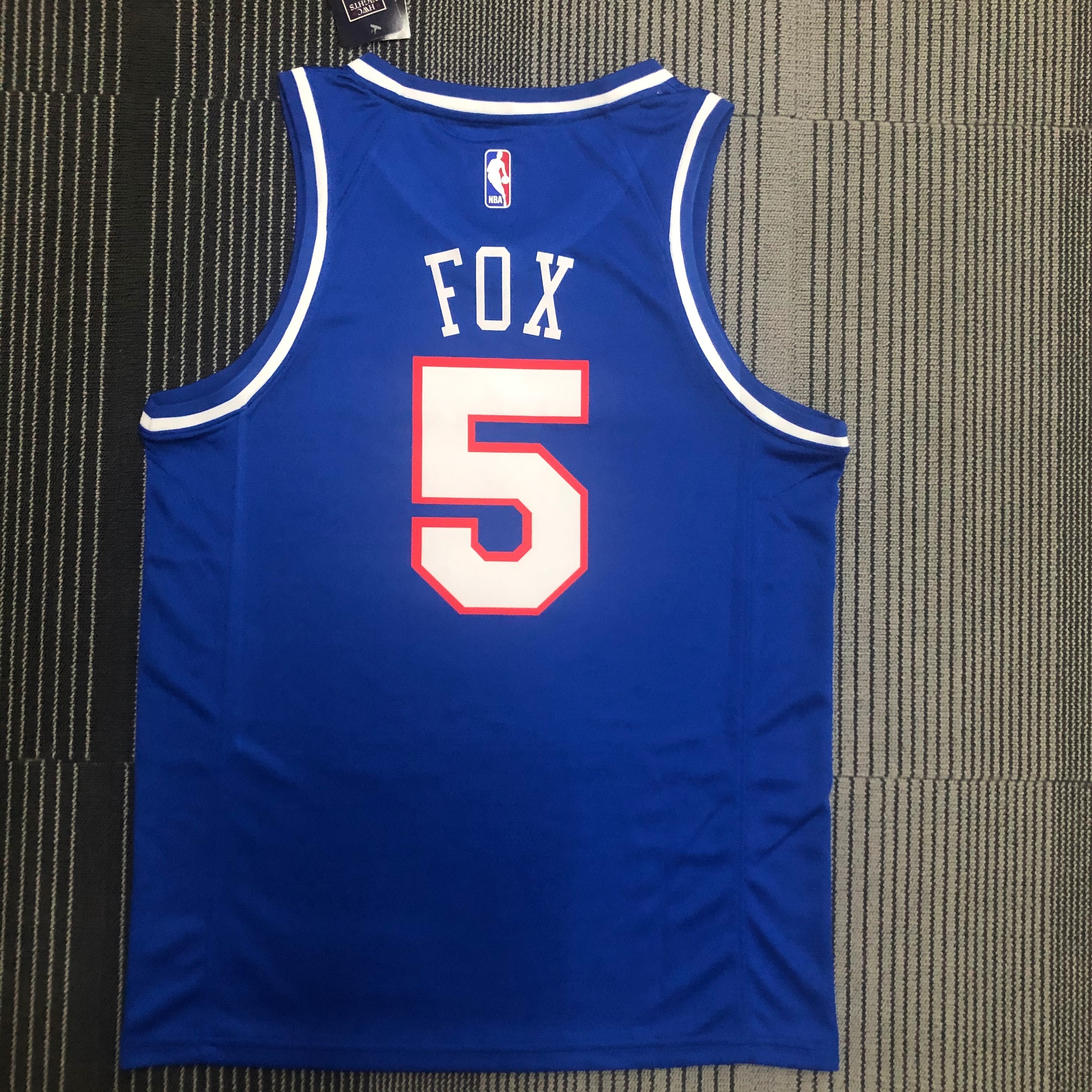 NBA Sacramento Kings Blue #5 FOX Jersey High Quality Name and Number Print - leoleo123123