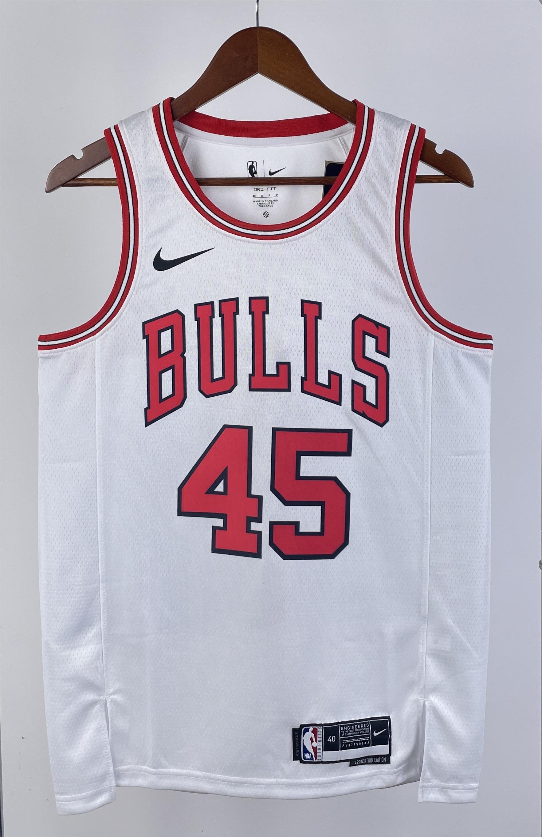 NBA Men 2023 Chicago Bulls White #45 JORDAN Jersey High Quality Name and Number Print - leoleo123123