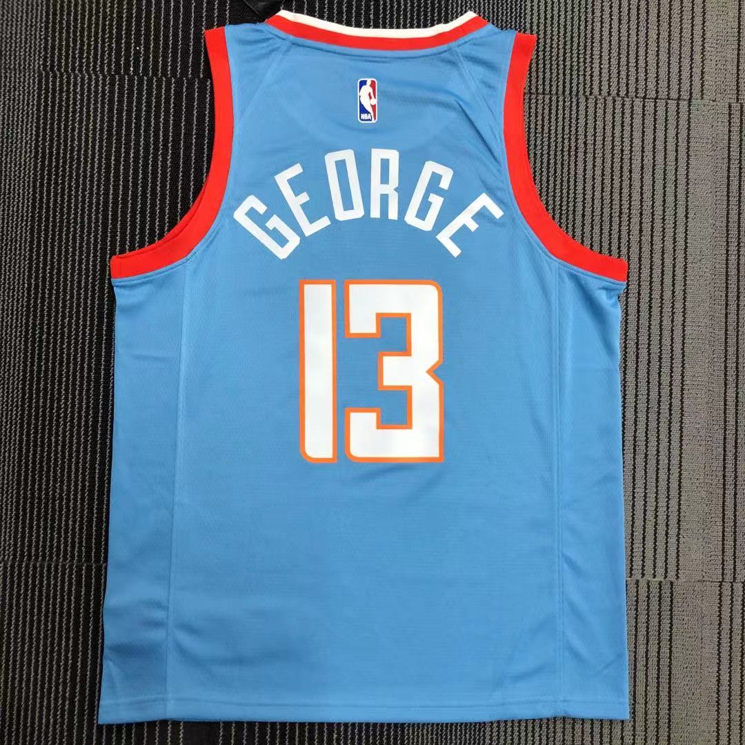 NBA Men Los Angeles Clippers Light Blue #13 GEORGE Jersey High Quality Name and Number Print - leoleo123123