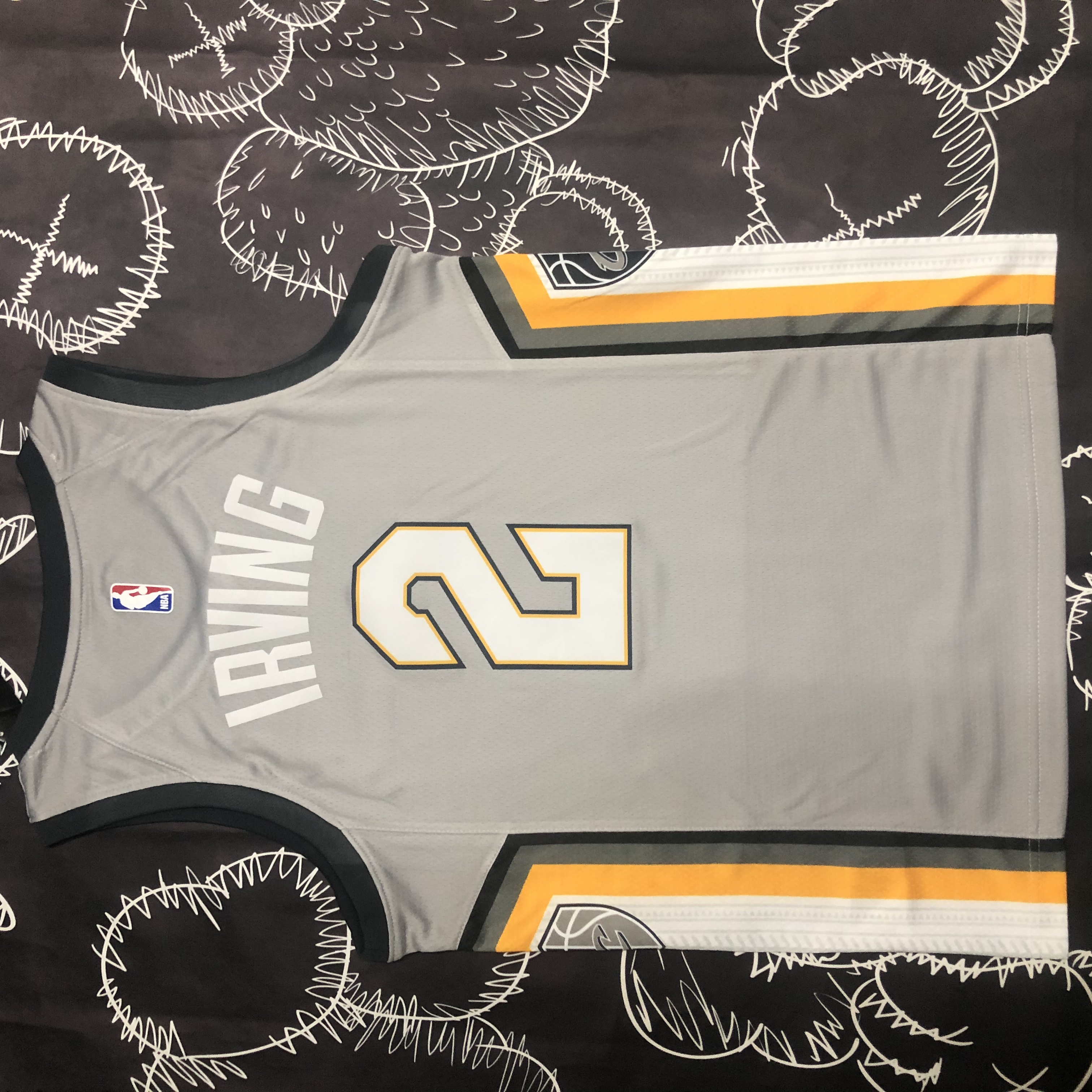 NBA Season 2018 Men Cleveland Cavaliers Grey #2 IRVING Jersey High Quality Name and Number Print - leoleo123123
