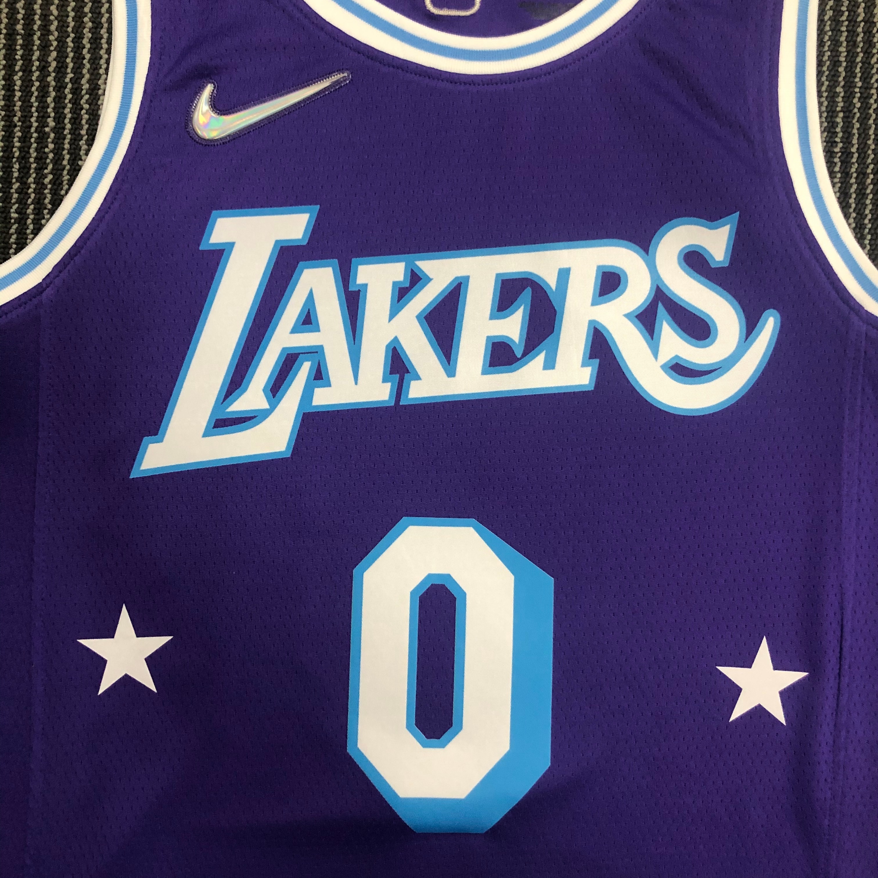 NBA Season 2022 75th Anniversary Los Angeles Lakers Purple Round Neck #0 WESTBROOK Jersey High Quality Name and Number Print - leoleo123123