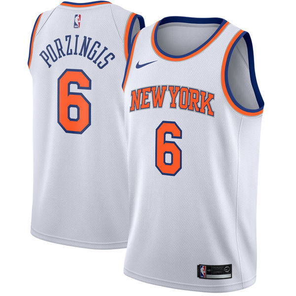 NBA Men New York Knicks White #6 PORZINGIS Jersey High Quality Name and Number Print - leoleo123123