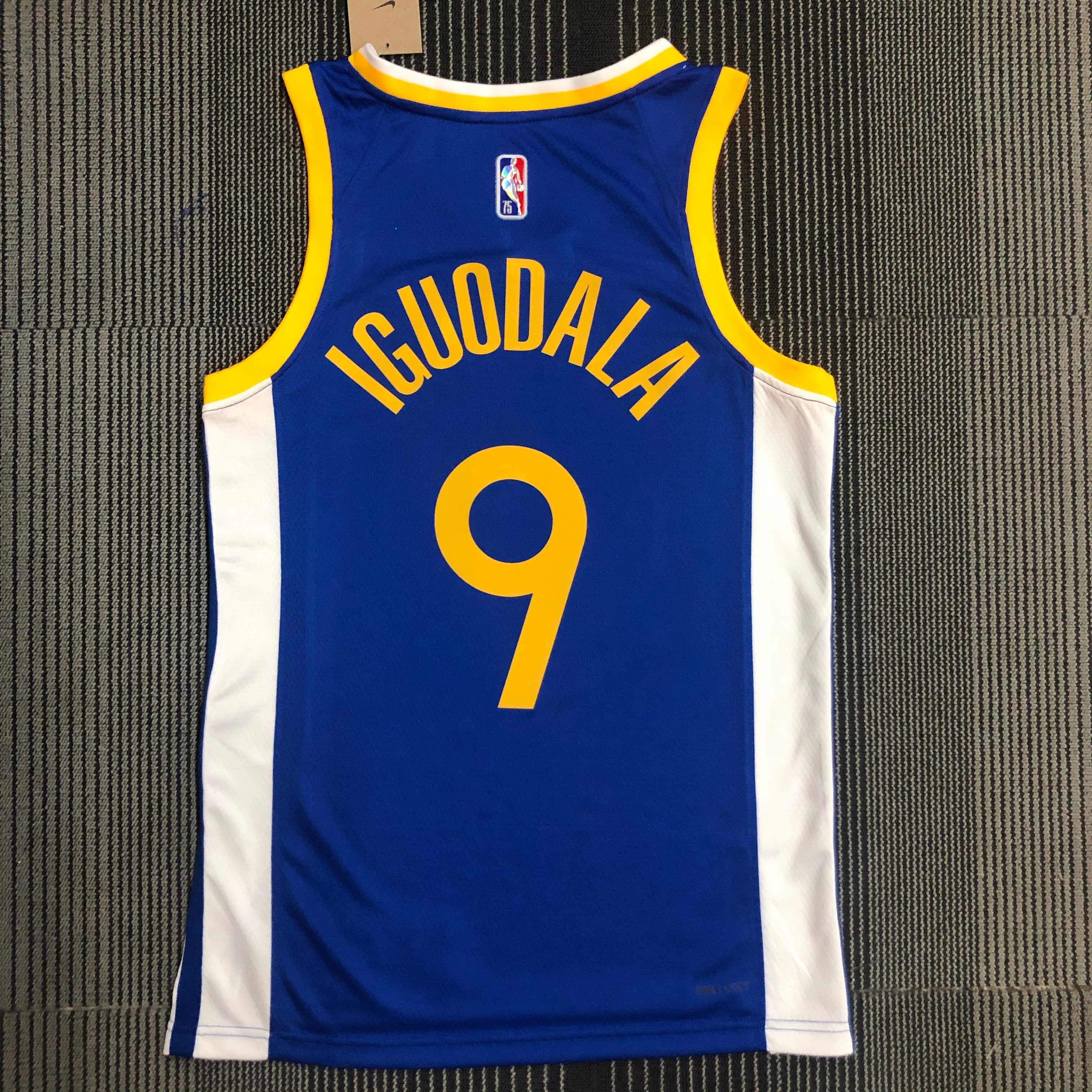 NBA Men 75th Anniversary Golden State Warriors Blue V-neck #9 IGUODALA Jersey High Quality Name and Number Print - leoleo123123