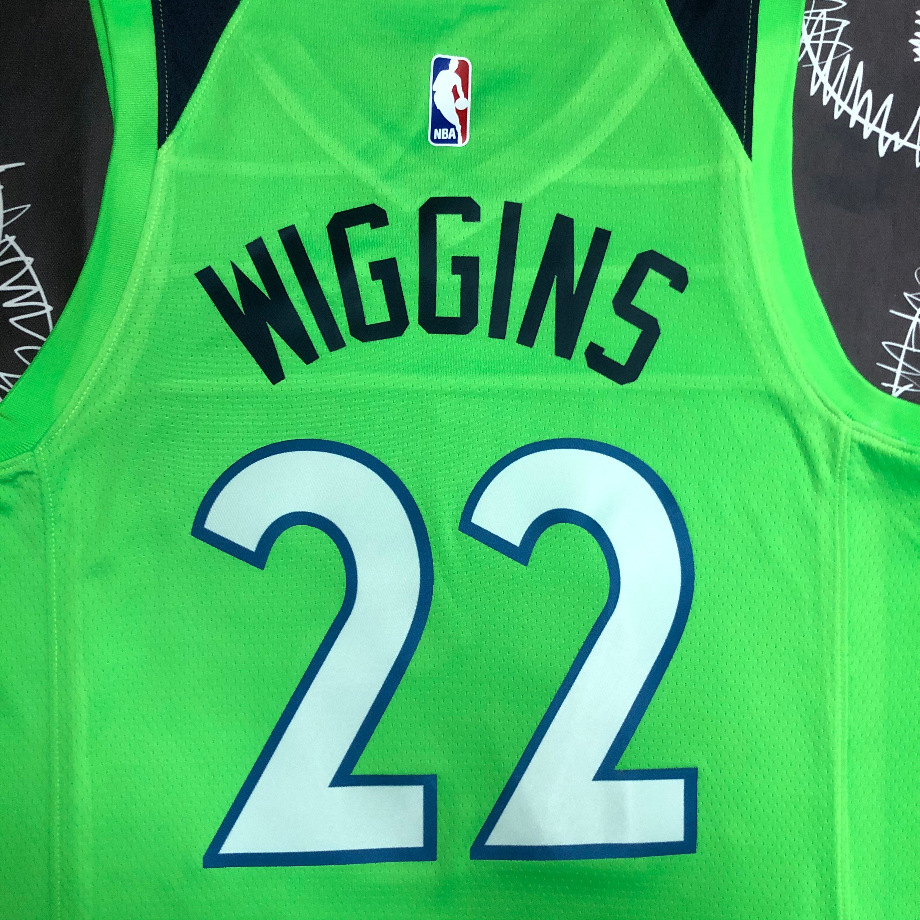 NBA Men Minnesota Timberwolves Green #22 WIGGINS Jersey High Quality Name and Number Print - leoleo123123