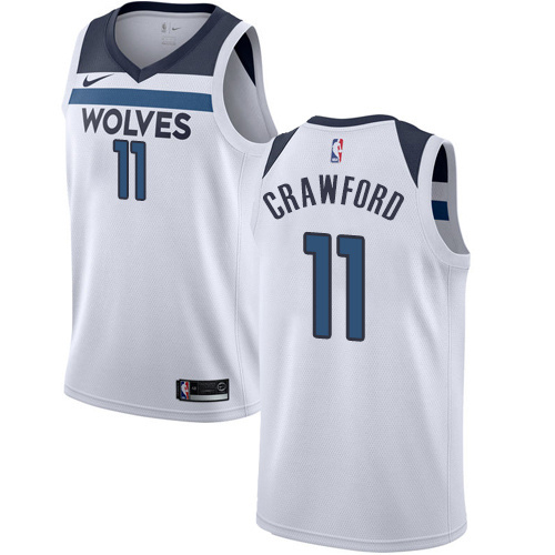 NBA Men Minnesota Timberwolves White #11 CRAWFORD Jersey High Quality Name and Number Print - leoleo123123