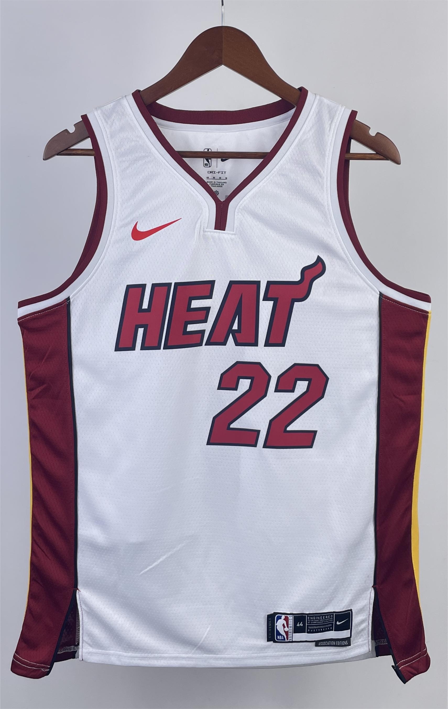 NBA Men Season 2023 Miami Heat White #22 BUTLER Jersey High Quality Name and Number Print - leoleo123123