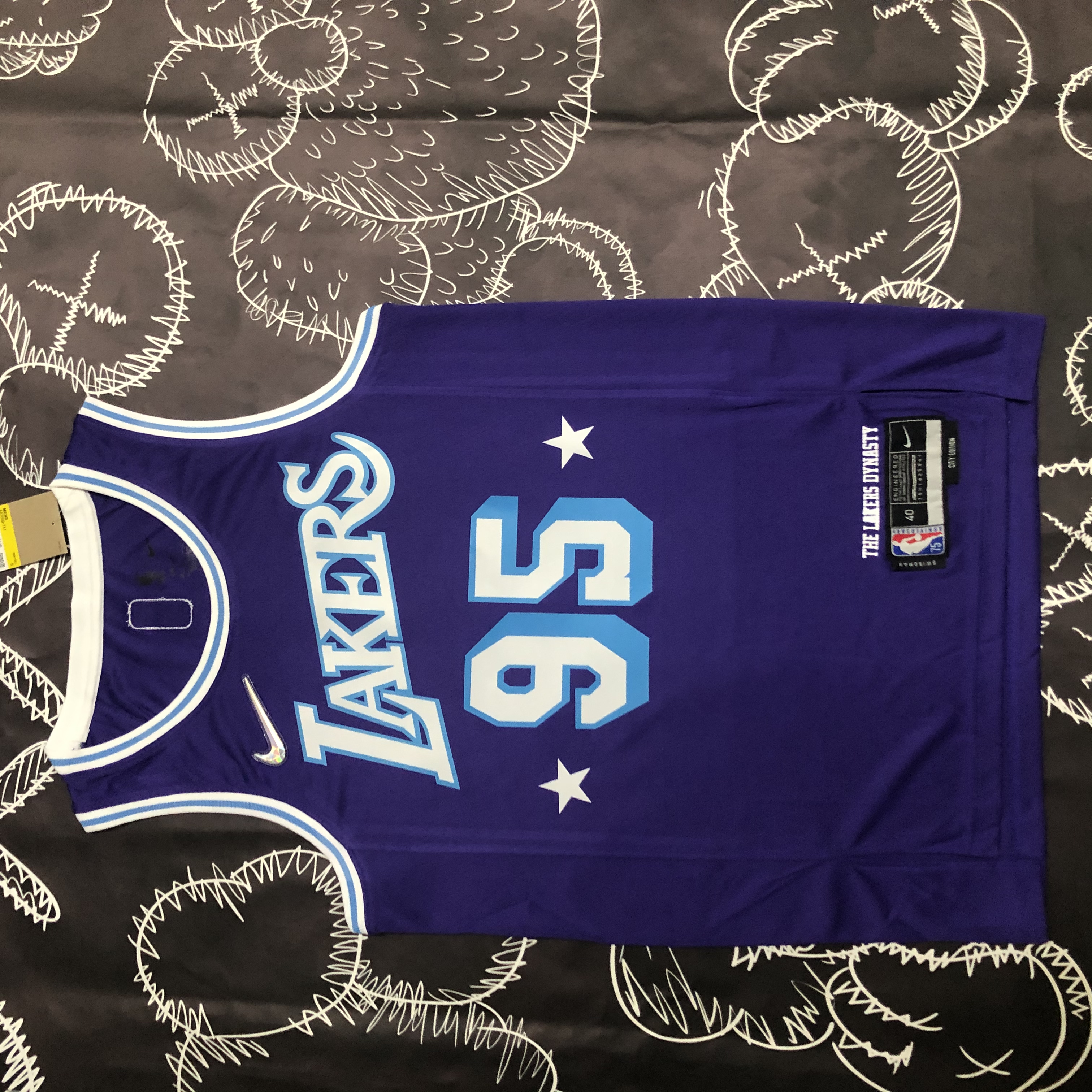 NBA Season 2022 75th Anniversary Los Angeles Lakers Purple Round Neck #95 TOSCANO Jersey High Quality Name and Number Print - leoleo123123