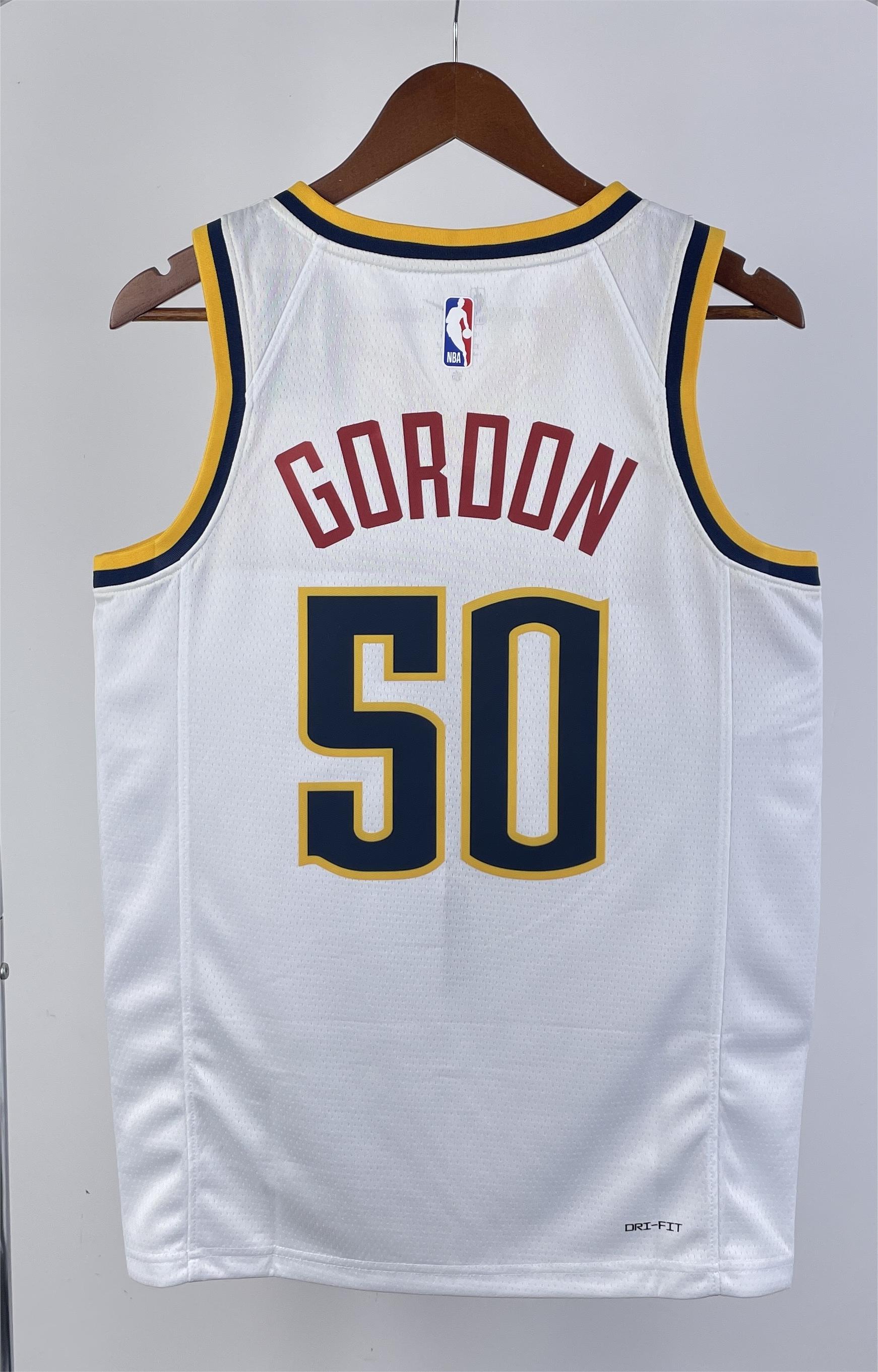 NBA Men Season 2023 Denver Nuggets White #50 GORDON Jersey High Quality Name and Number Print - leoleo123123