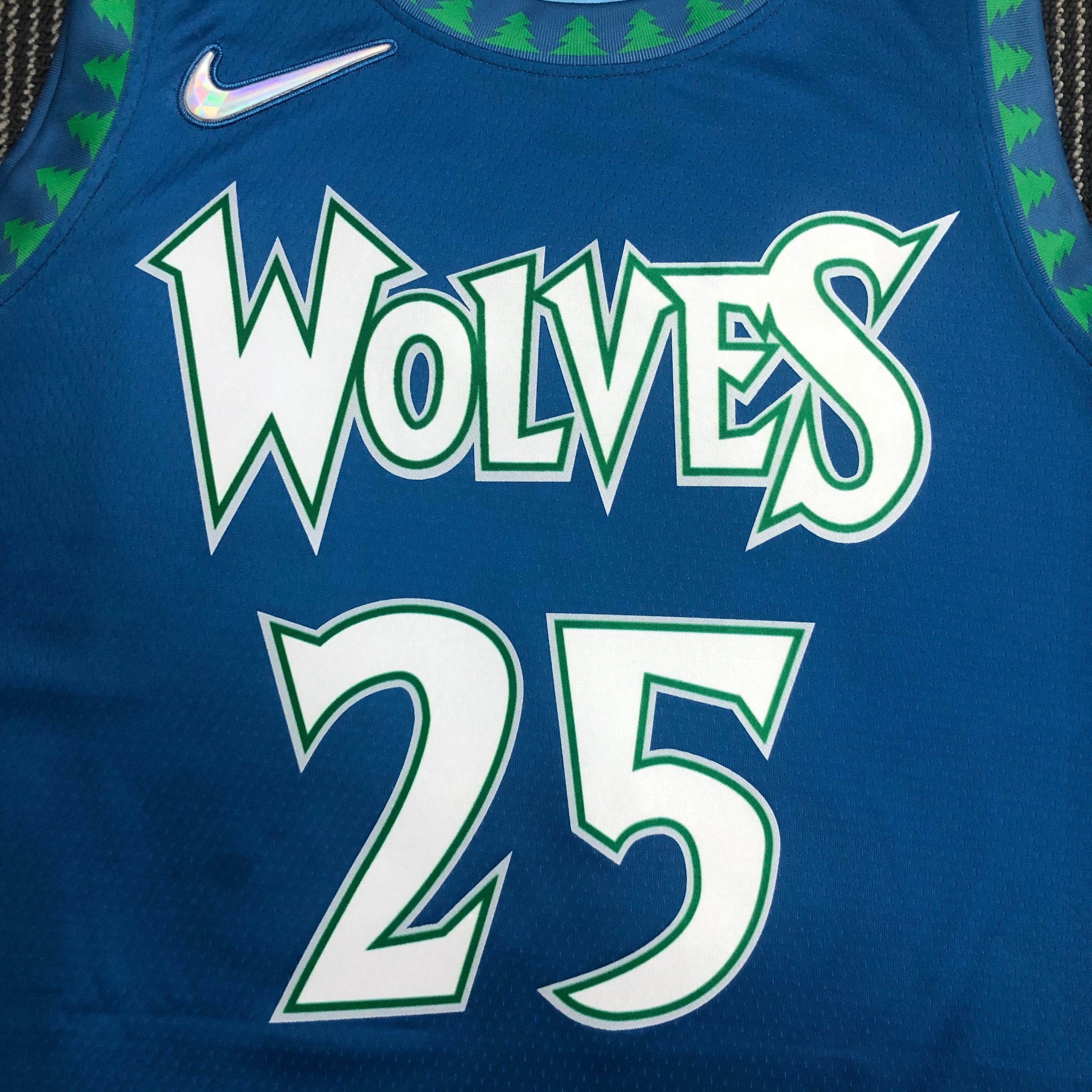 NBA Men 75th Anniversary Minnesota Timberwolves Blue #25 ROSE Jersey High Quality Name and Number Print - leoleo123123