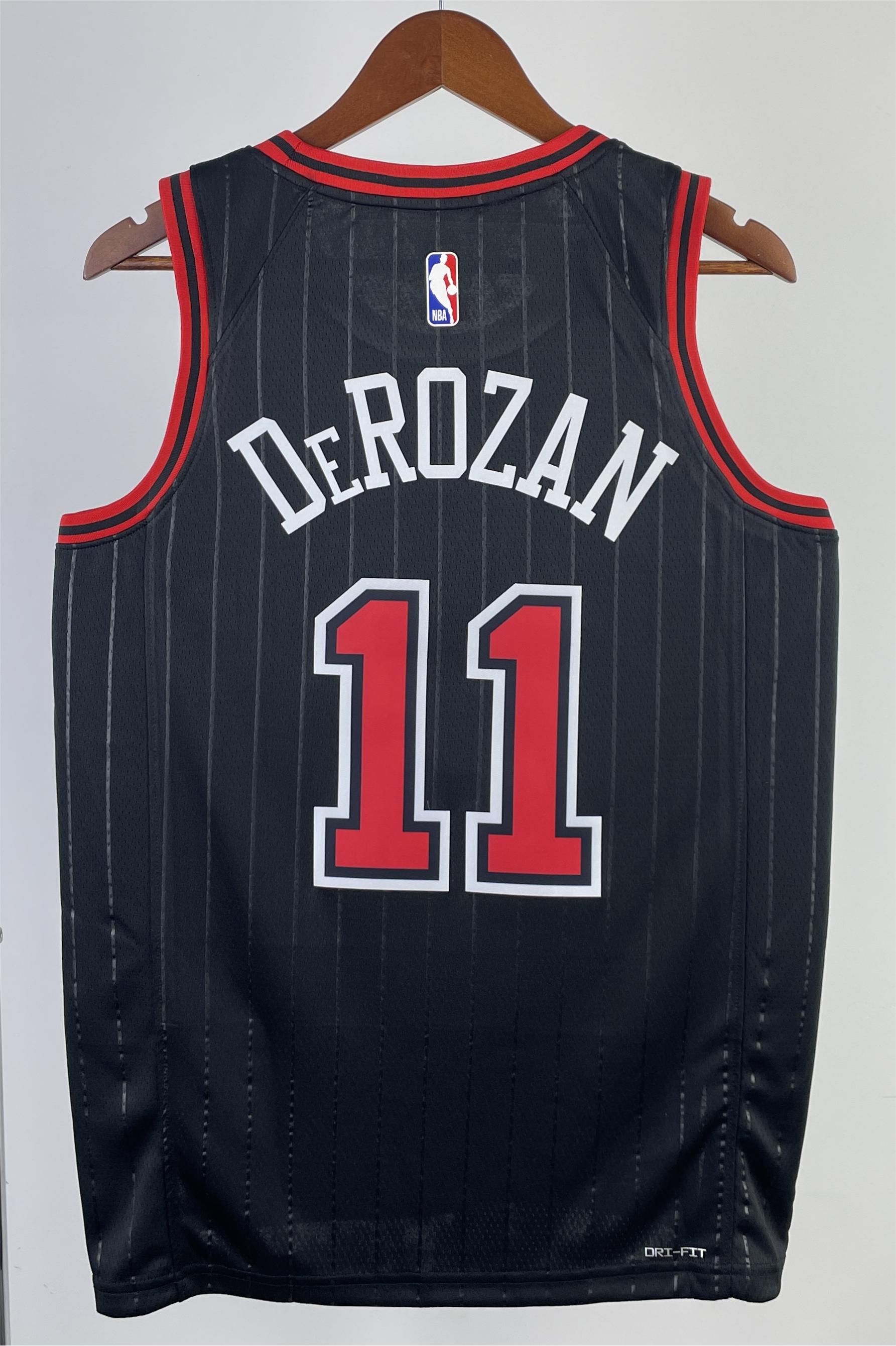 NBA Men 2023 Chicago Bulls Black with Jordan Logo #11 DEROZAN Jersey High Quality Name and Number Print - leoleo123123